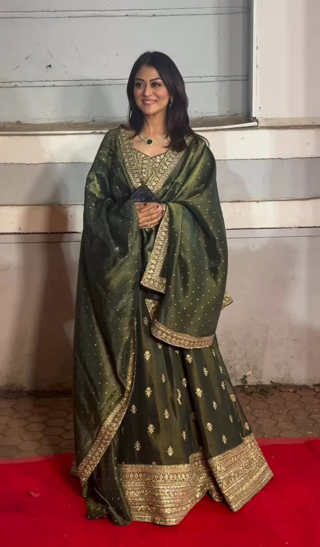 Beautiful Party Wear Gown -Pent And Dupatta With Embroidery Sequence Work