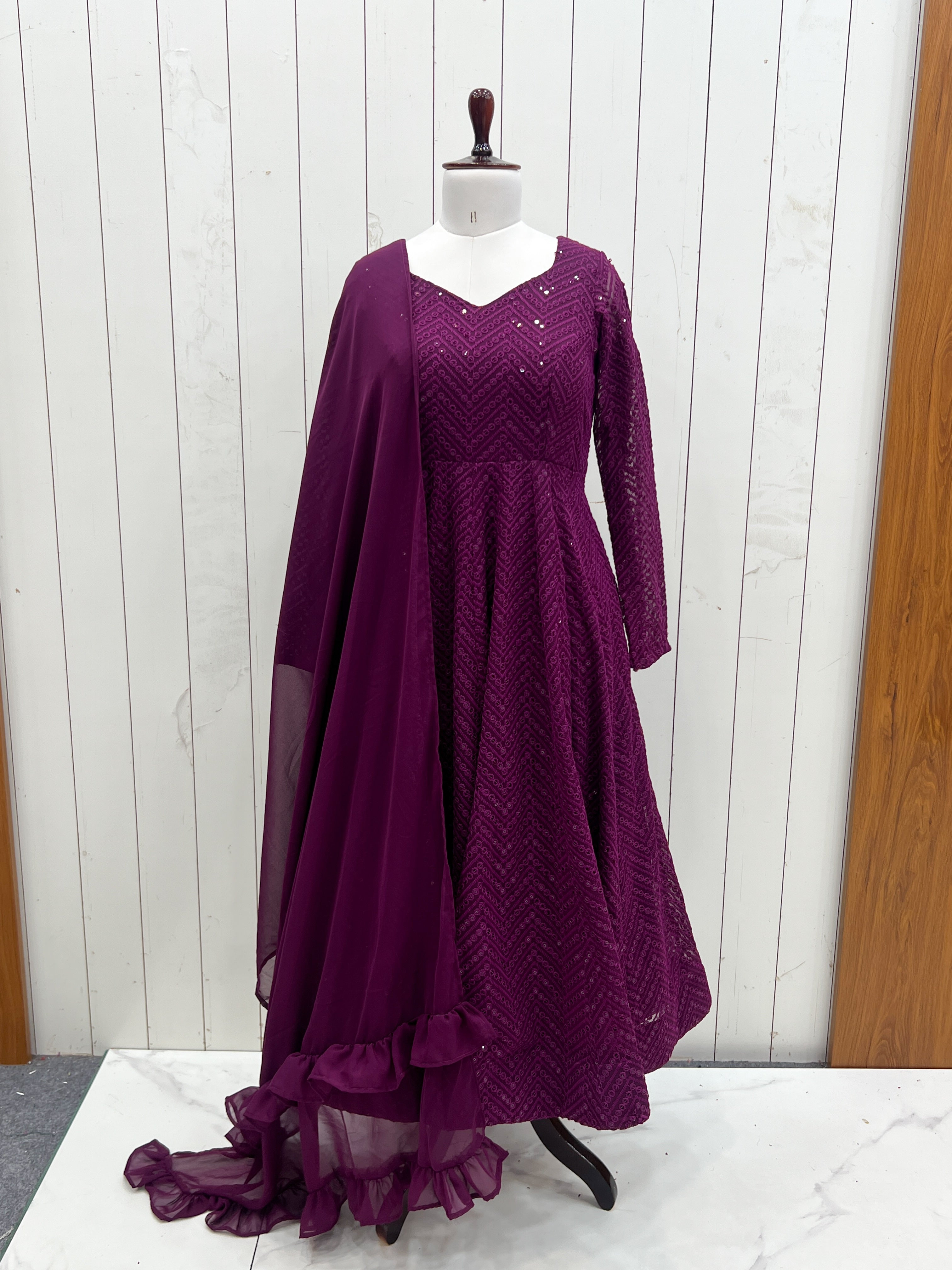 Party Wear Designer Anarkali Suit-Bottom And Dupatta