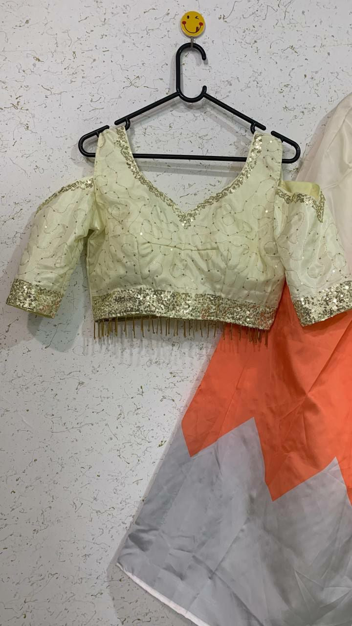 पार्टी वियर डिज़ाइनर लहंगा चोली सीक्वेंस वर्क के साथ