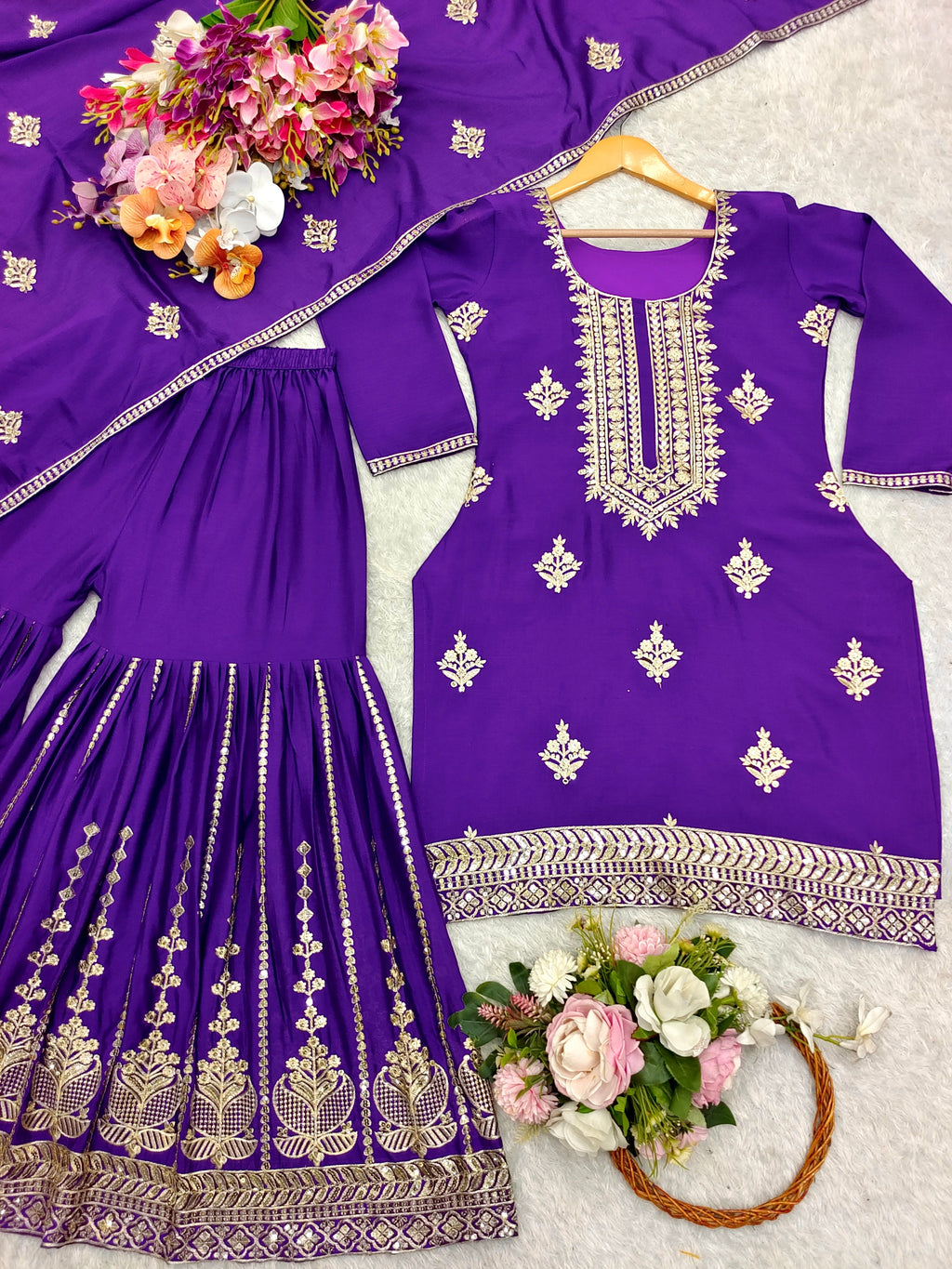 Beautiful Party Wear Top-Sarara And Dupatta