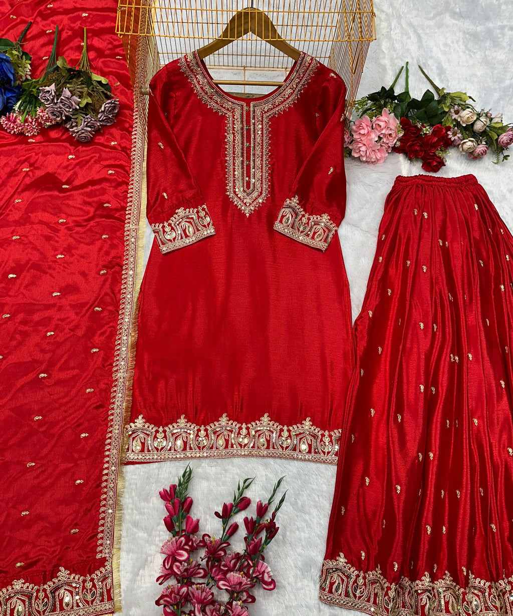 पार्टी वियर डिज़ाइनर सूट बॉटम और खूबसूरत दुपट्टा