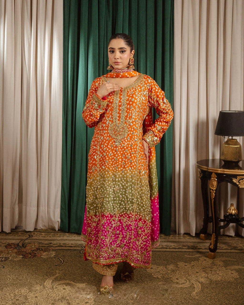 डिज़ाइनर पार्टी वियर लुक टॉप-बॉटम और दुपट्टा