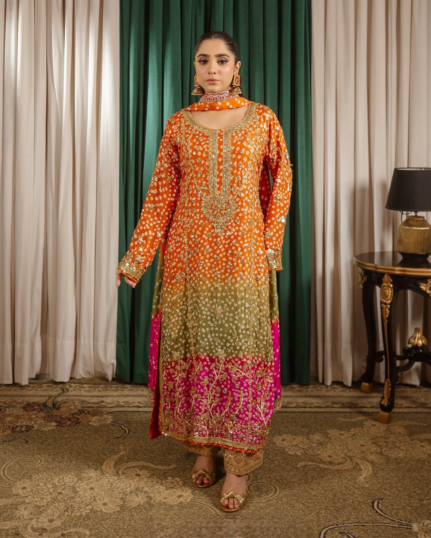 डिज़ाइनर पार्टी वियर लुक टॉप-बॉटम और दुपट्टा