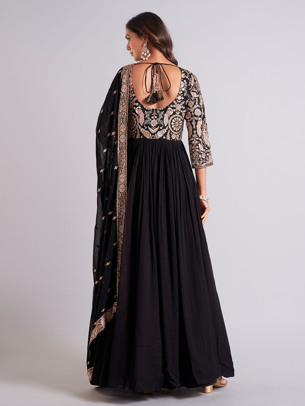 Designer Party Wear Anarkali Gown And Pent With Dupatta