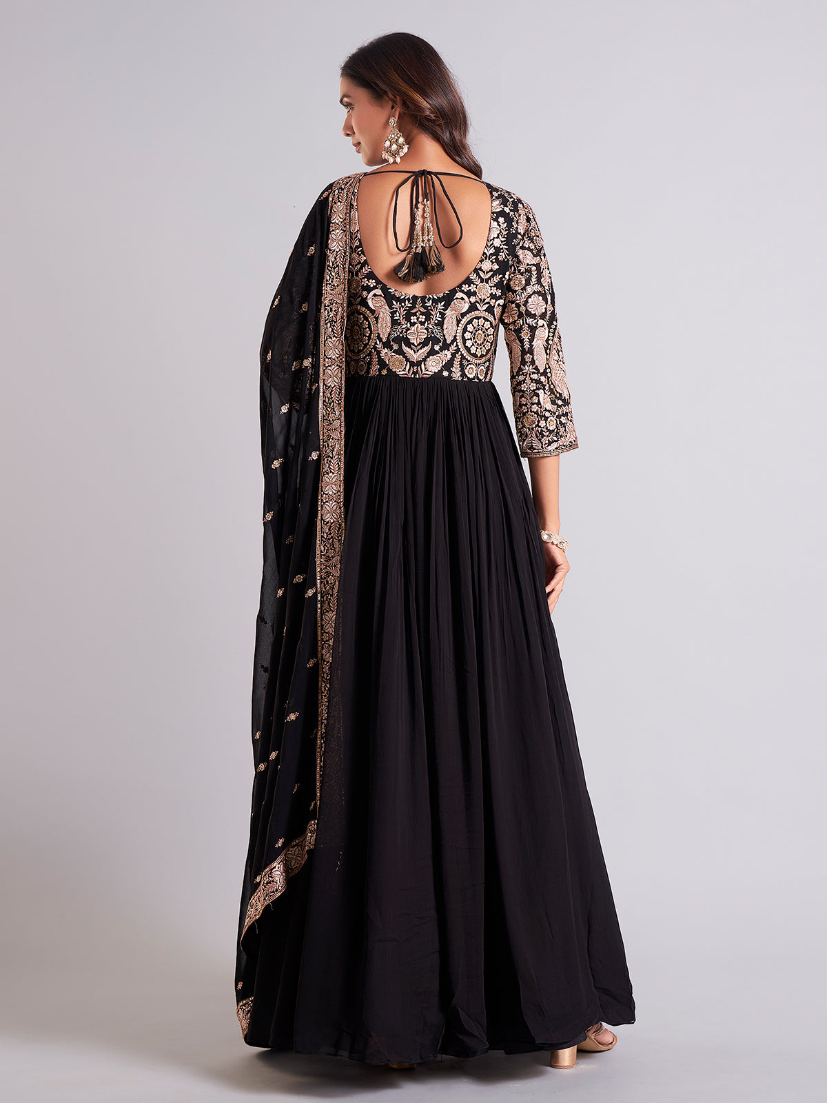 Designer Party Wear Anarkali Gown And Pent With Dupatta