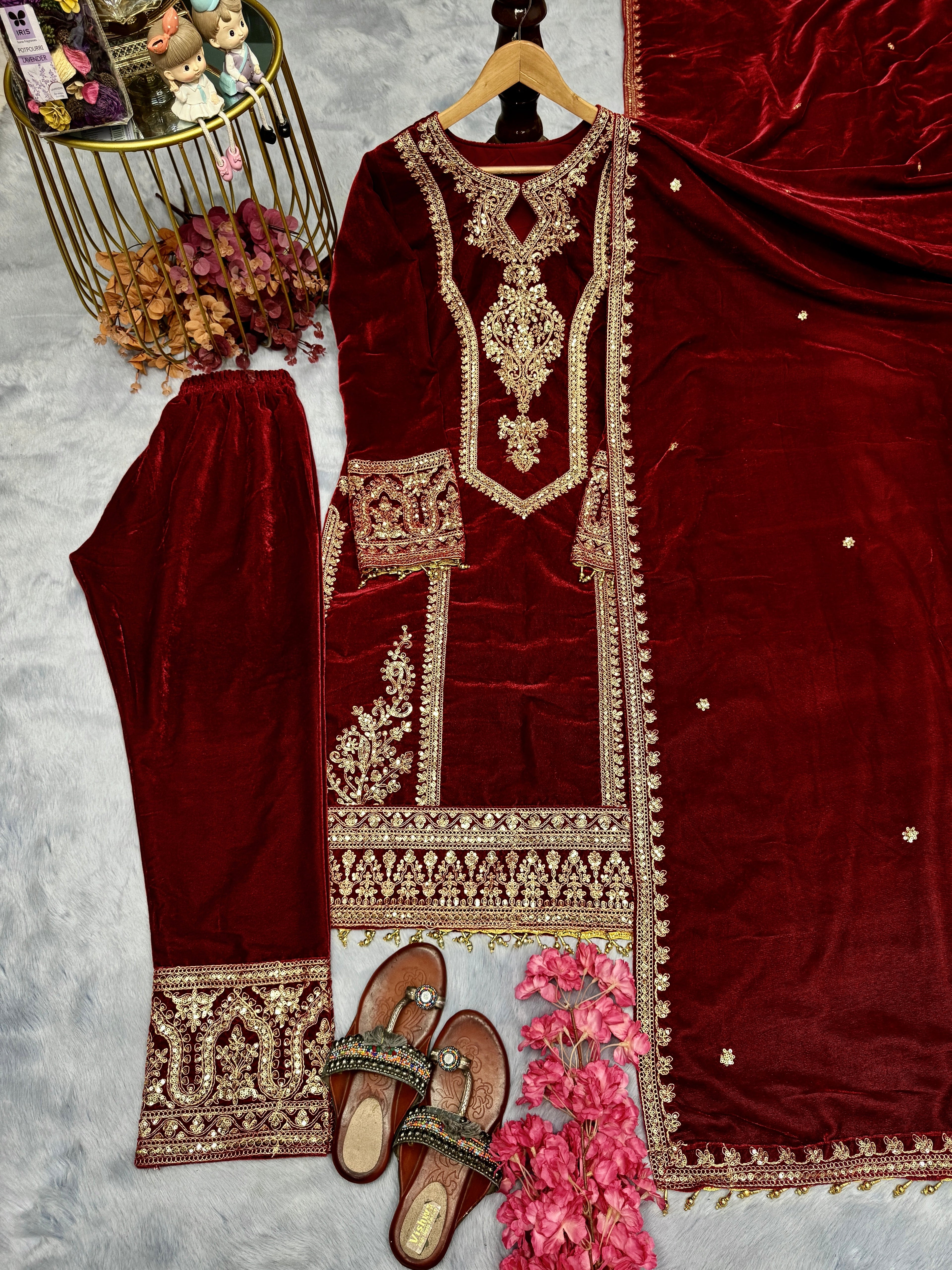 डिज़ाइनर पार्टी वियर लुक टॉप प्लाज़ो और खूबसूरत दुपट्टा