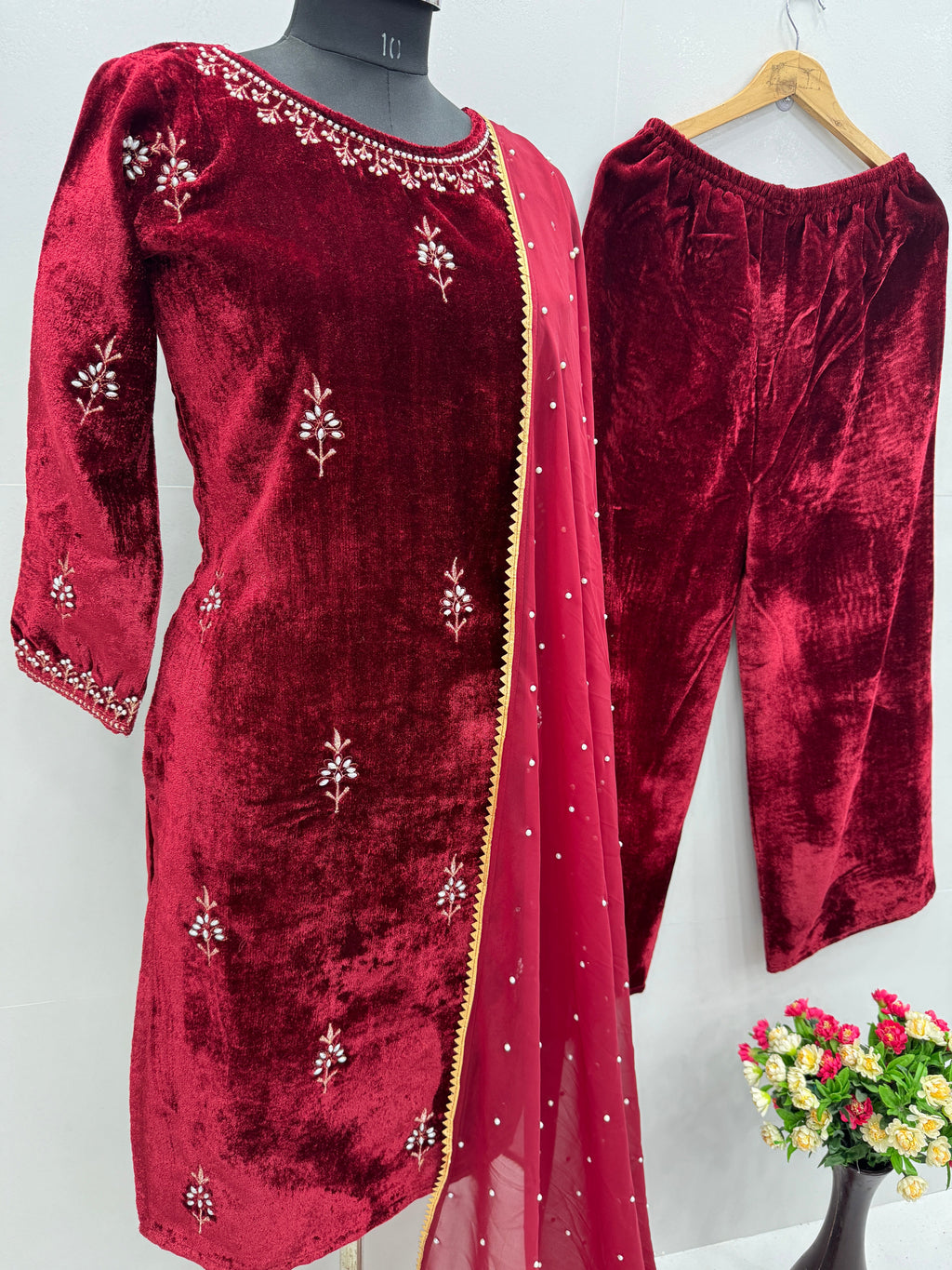 Designer Fancy Party Wear Top Pent And Dupatta