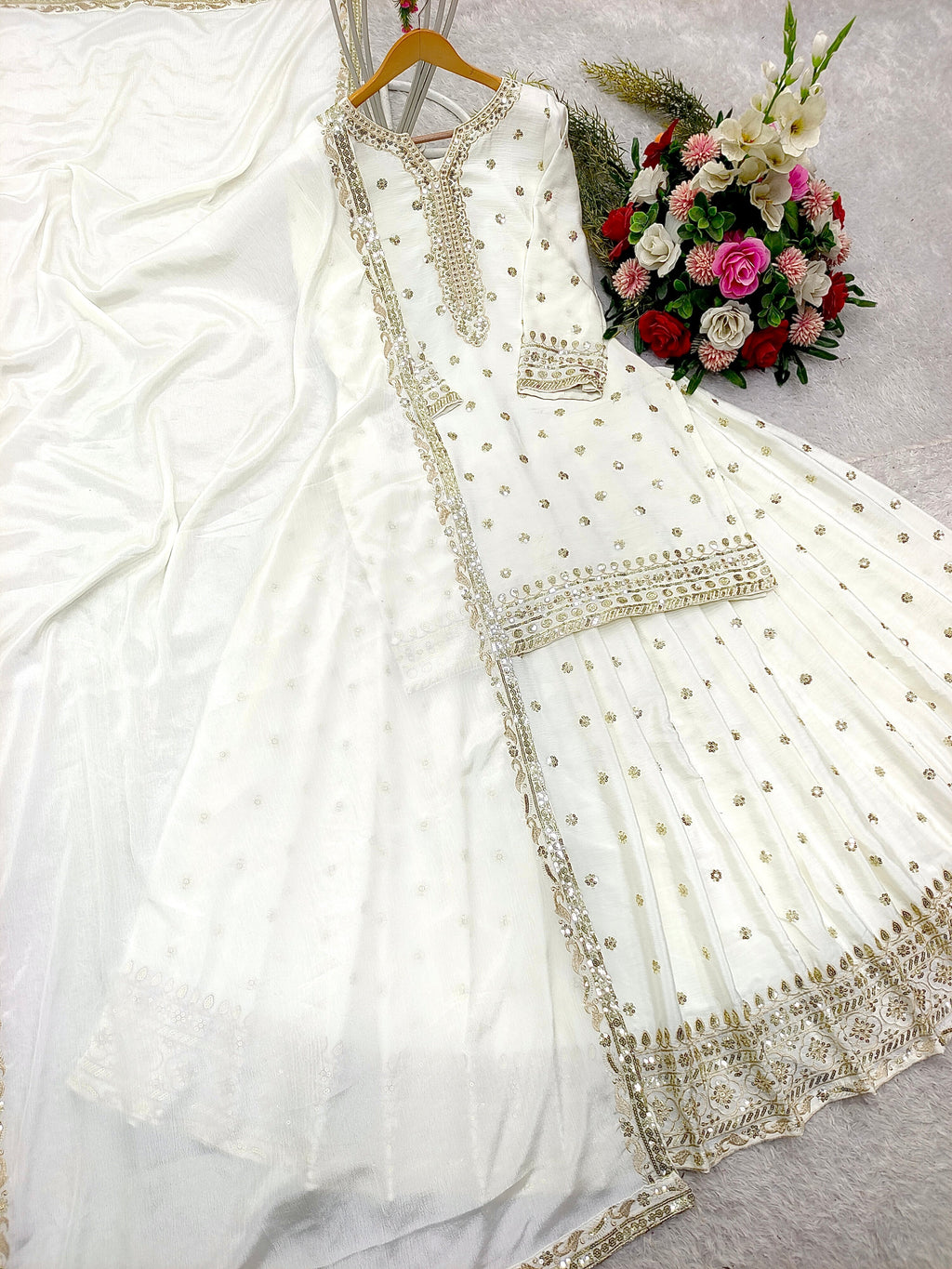 Beautiful Top-Lehenga And Dupatta With Embroidery Sequence Work