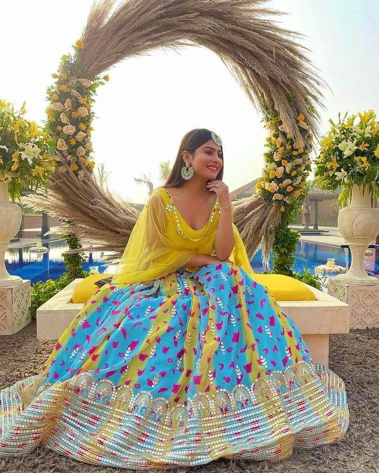 Beautiful Party Wear Lehenga Choli With Digital Print