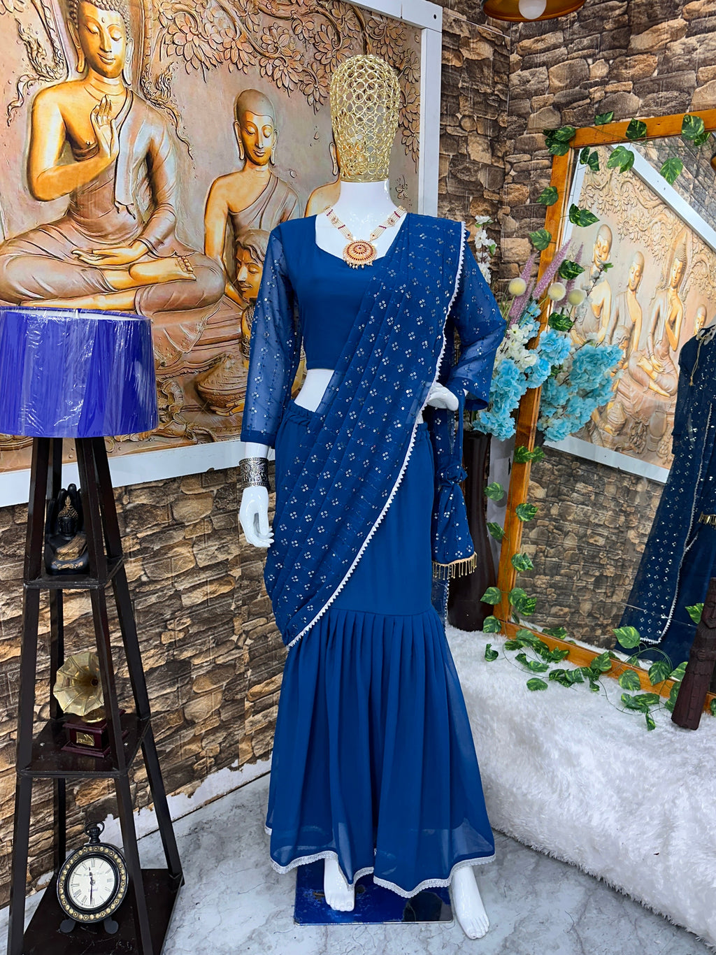 Beautiful Party Wear Look Ready To Wear Lehenga Saree