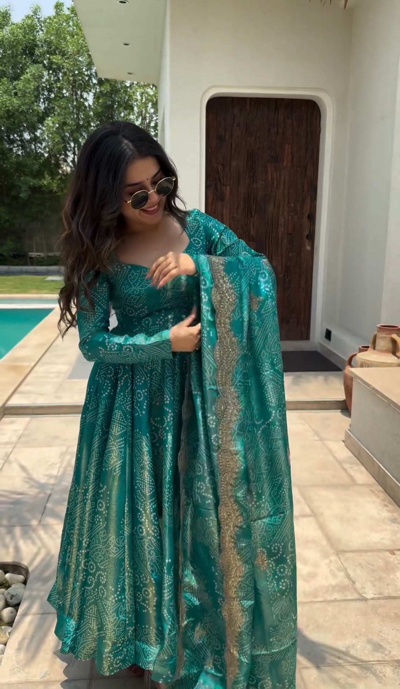 Fancy Anarkali Gown, Dupatta & Bottom Set