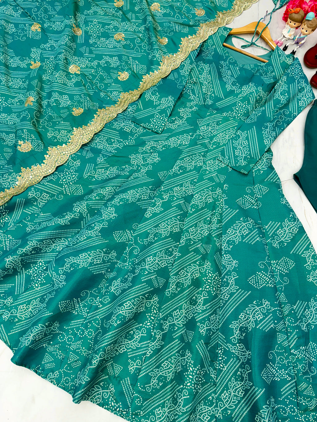 Fancy Anarkali Gown, Dupatta & Bottom Set