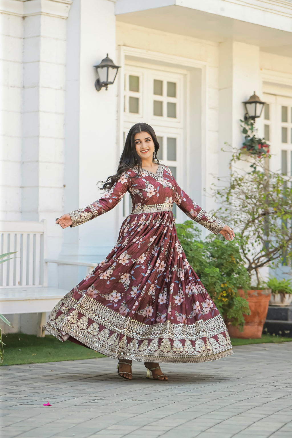 Party Wear Look Gown With Bottom & Dupatta Set