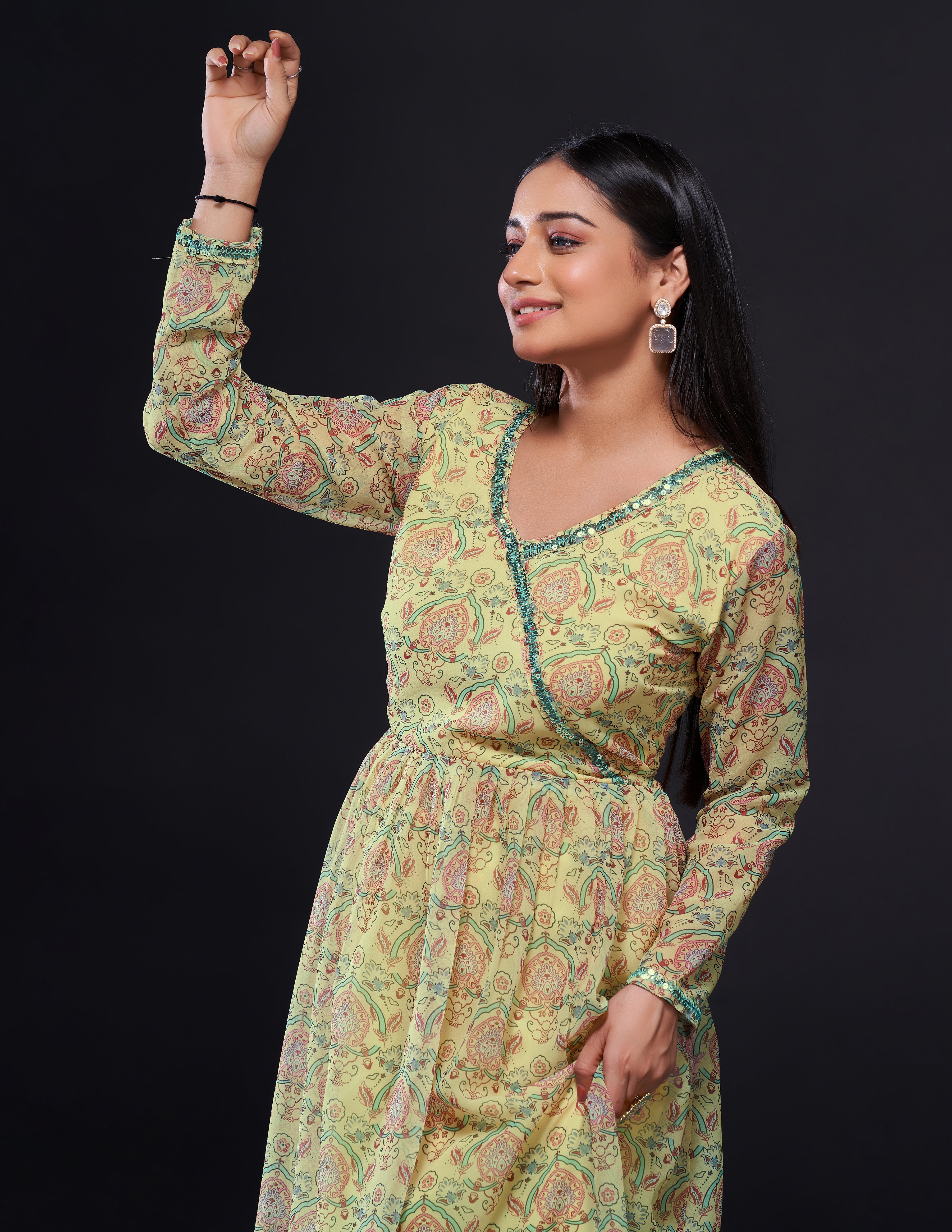 Party Wear Designer Top & Bottom With Sequence Work