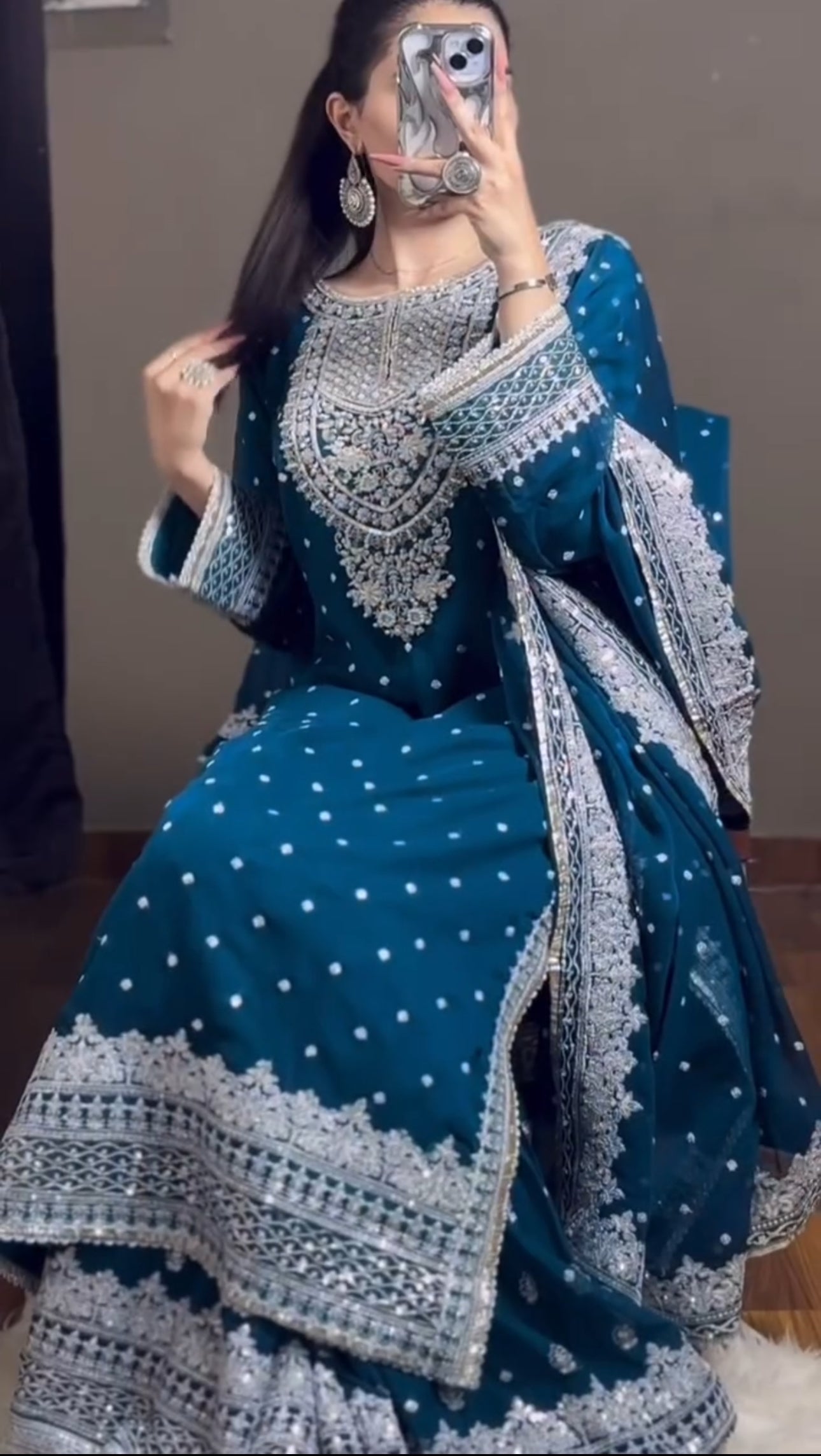 Designer Look Top-Dupatta And Bottom With Heavy Embroidery Sequence Work