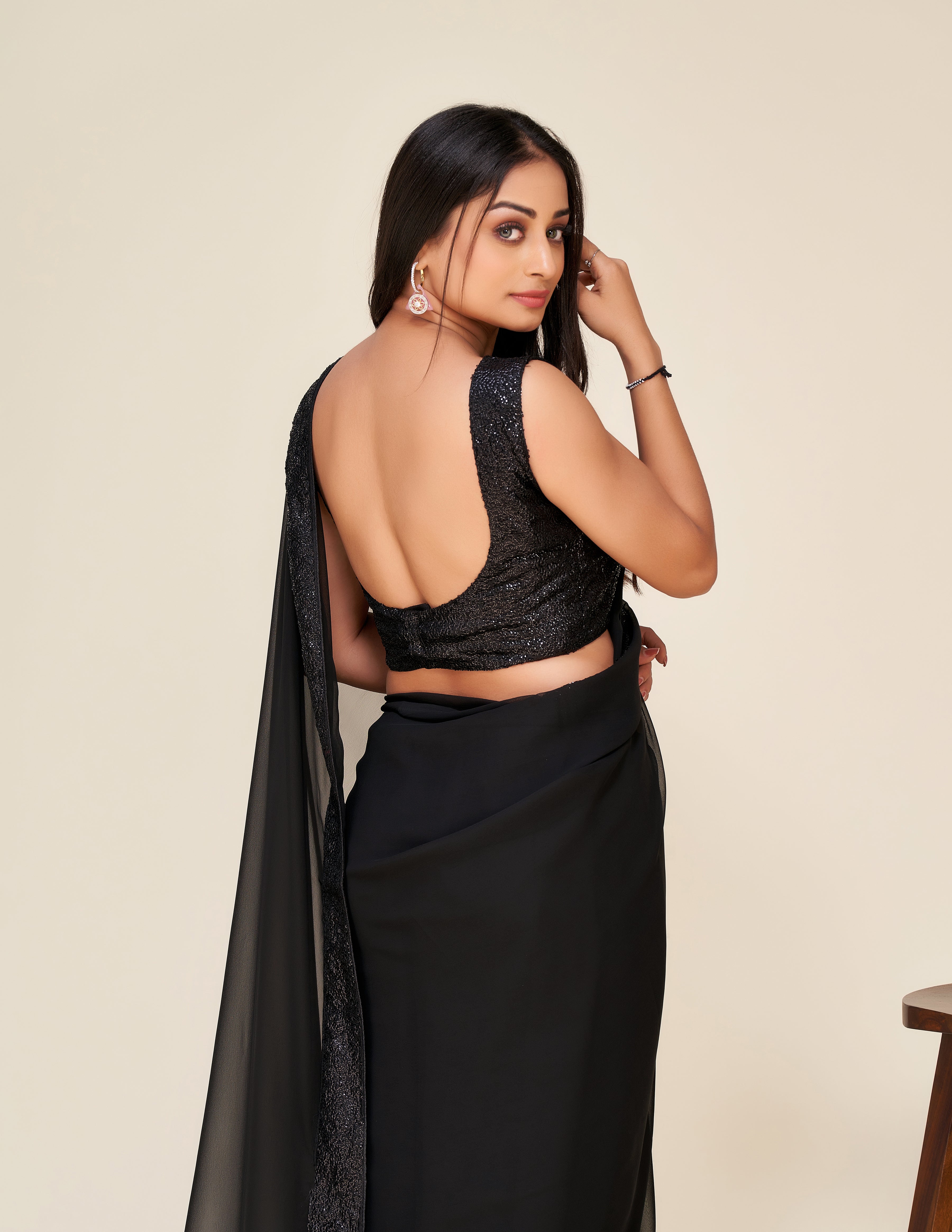 Party Wear Look Beautiful Saree With Sequence Border Work