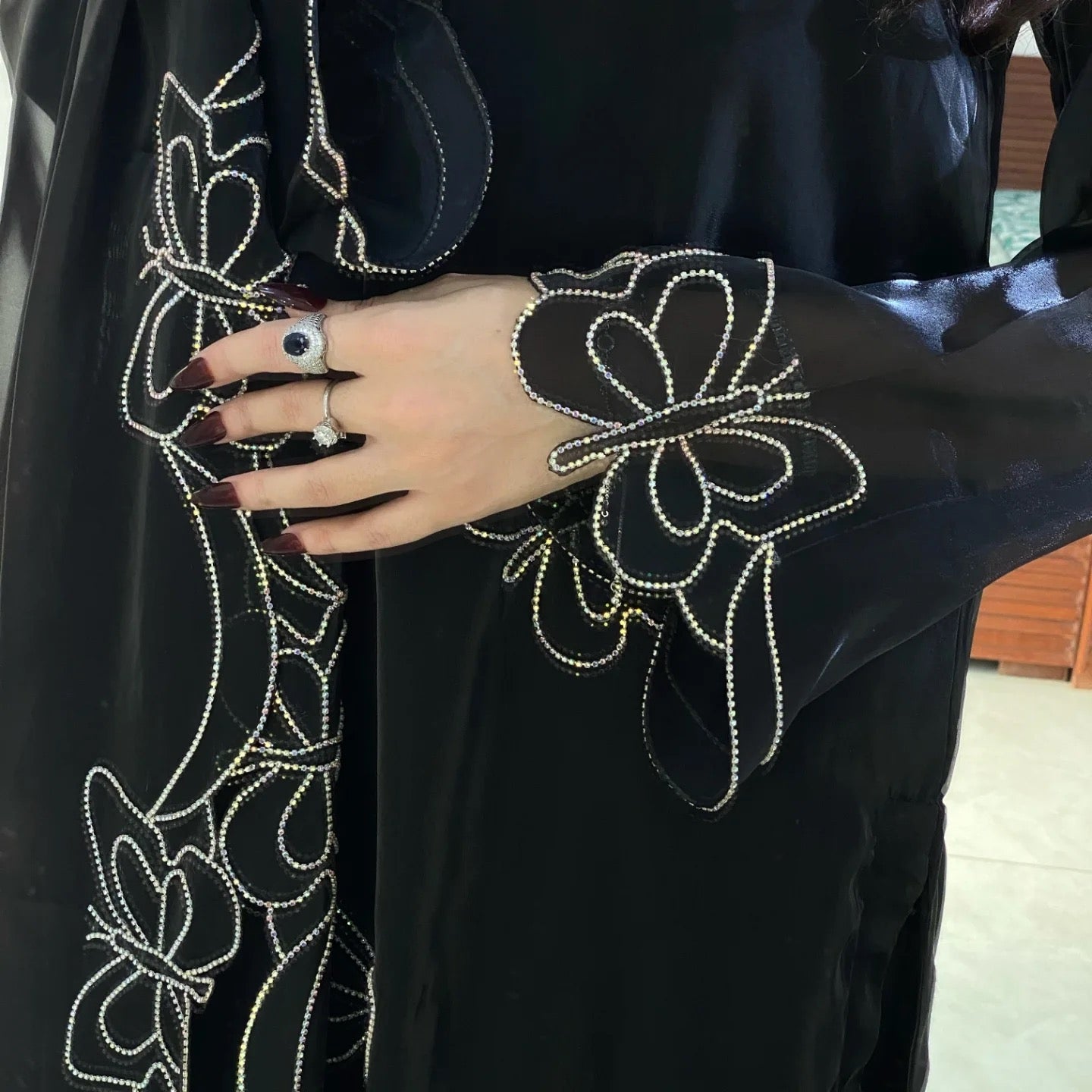 डायमंड वर्क वाला पार्टी वियर डिज़ाइनर सूट सेट