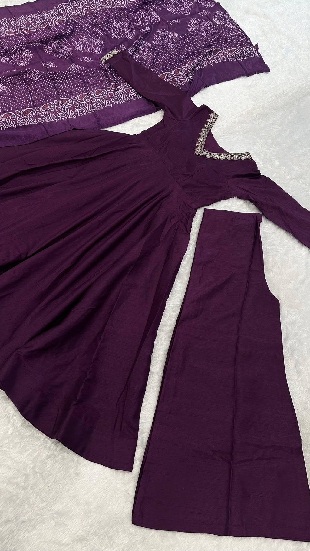 Beautiful Party Wear Anarkali Gown Pent And Dupatta