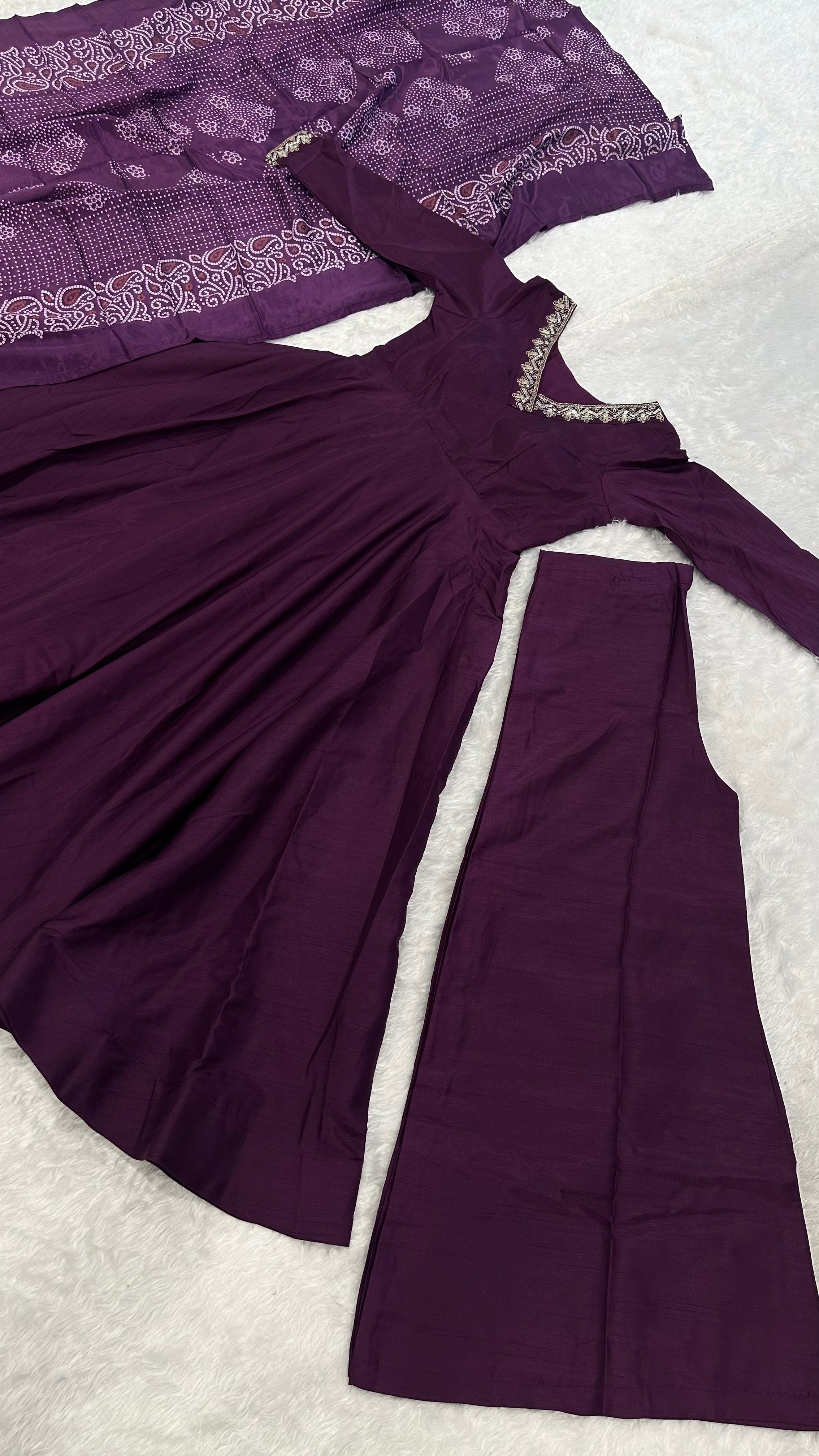 Beautiful Party Wear Anarkali Gown Pent And Dupatta