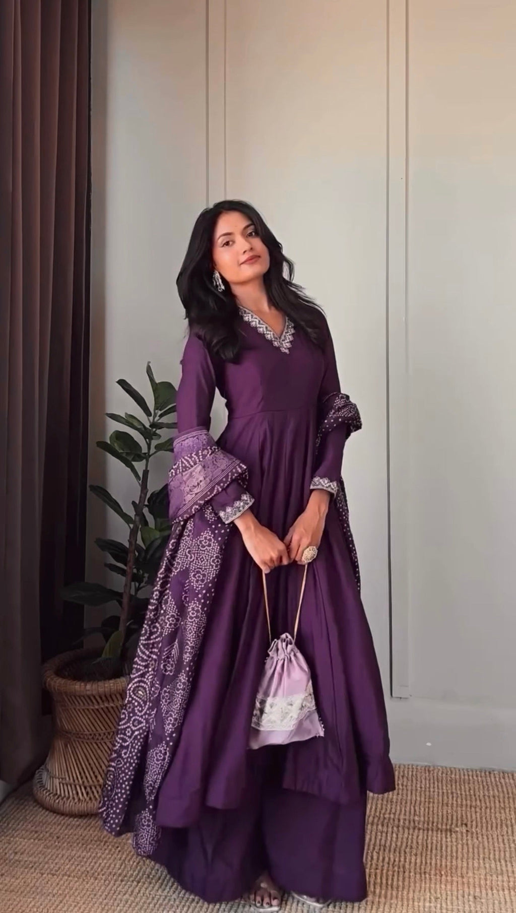 Beautiful Party Wear Anarkali Gown Pent And Dupatta