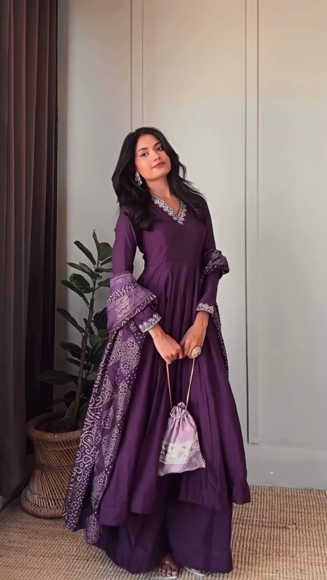 Beautiful Party Wear Anarkali Gown Pent And Dupatta