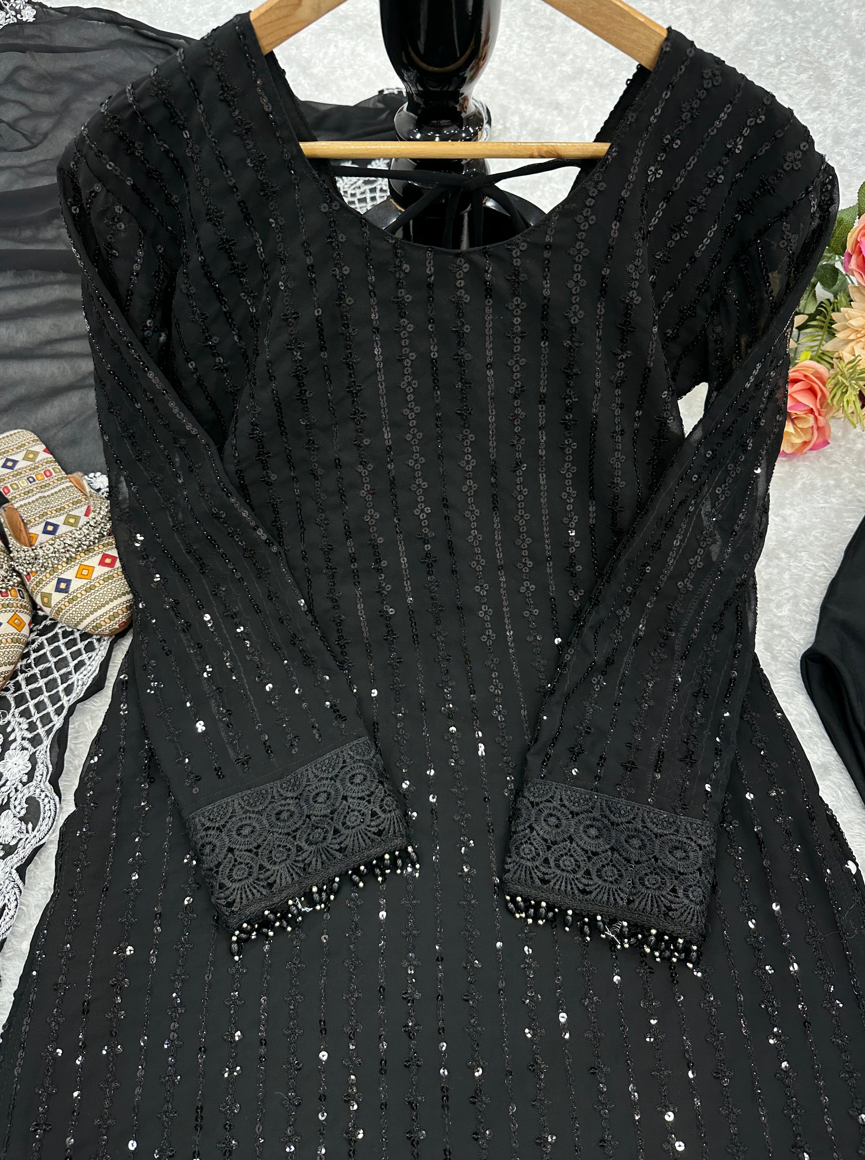 Beautiful Party Wear Top Bottom And Fancy Dupatta