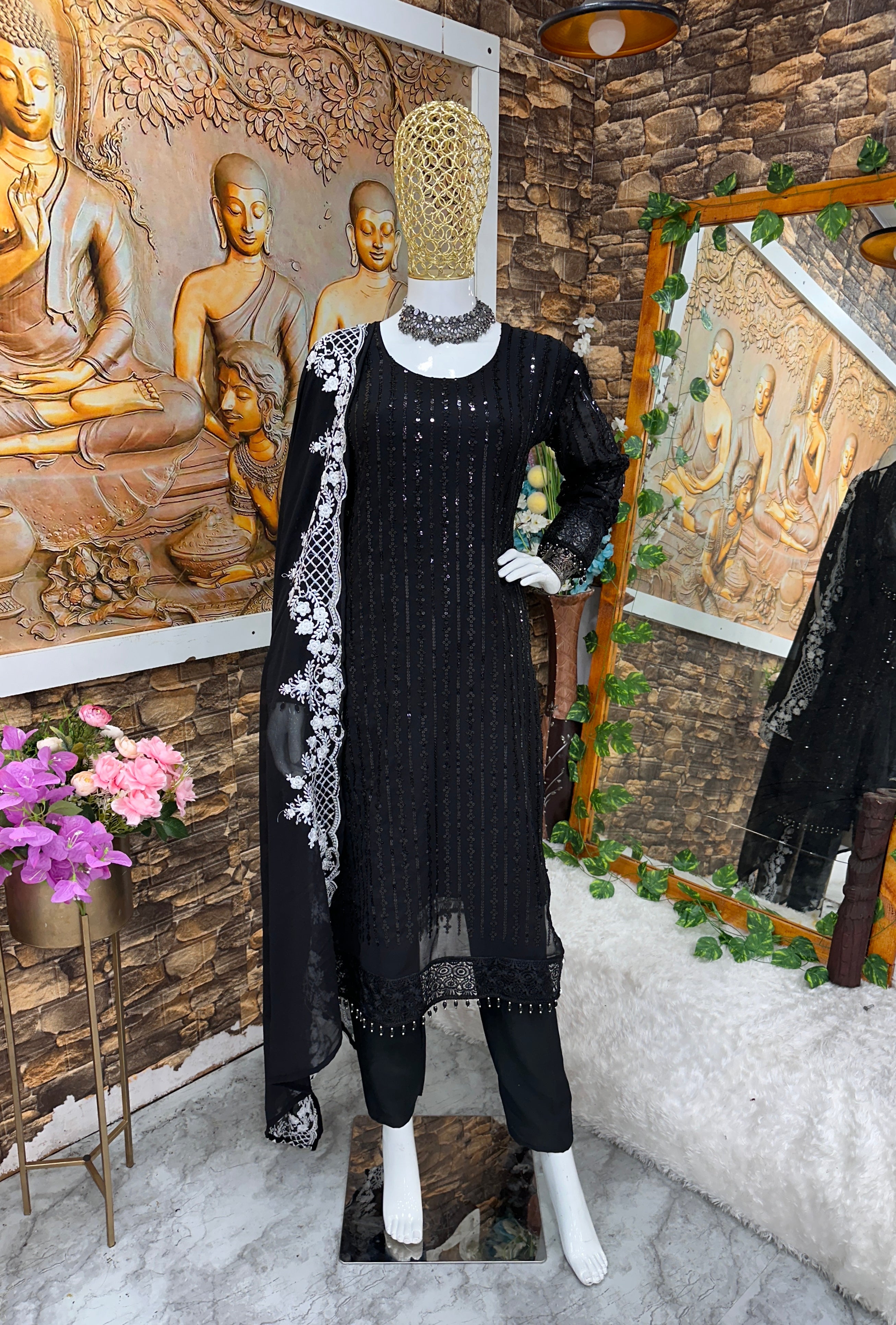 Beautiful Party Wear Top Bottom And Fancy Dupatta