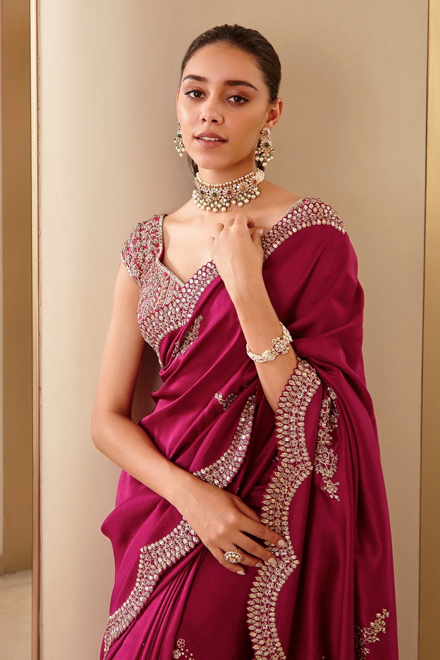 Designer Party Wear Saree With Embroidery Coding & Sequins Work
