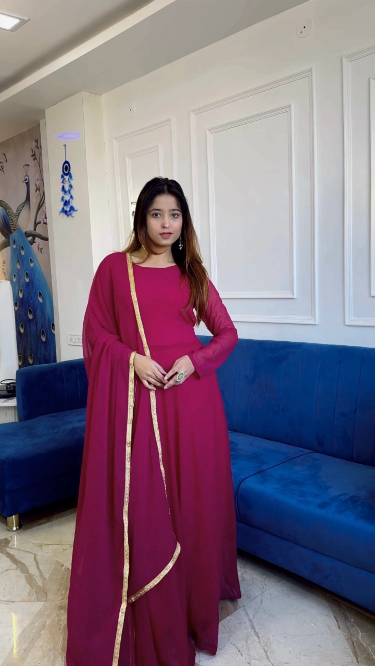 Party Wear Designer Anarkali Gown And Beautiful Dupatta