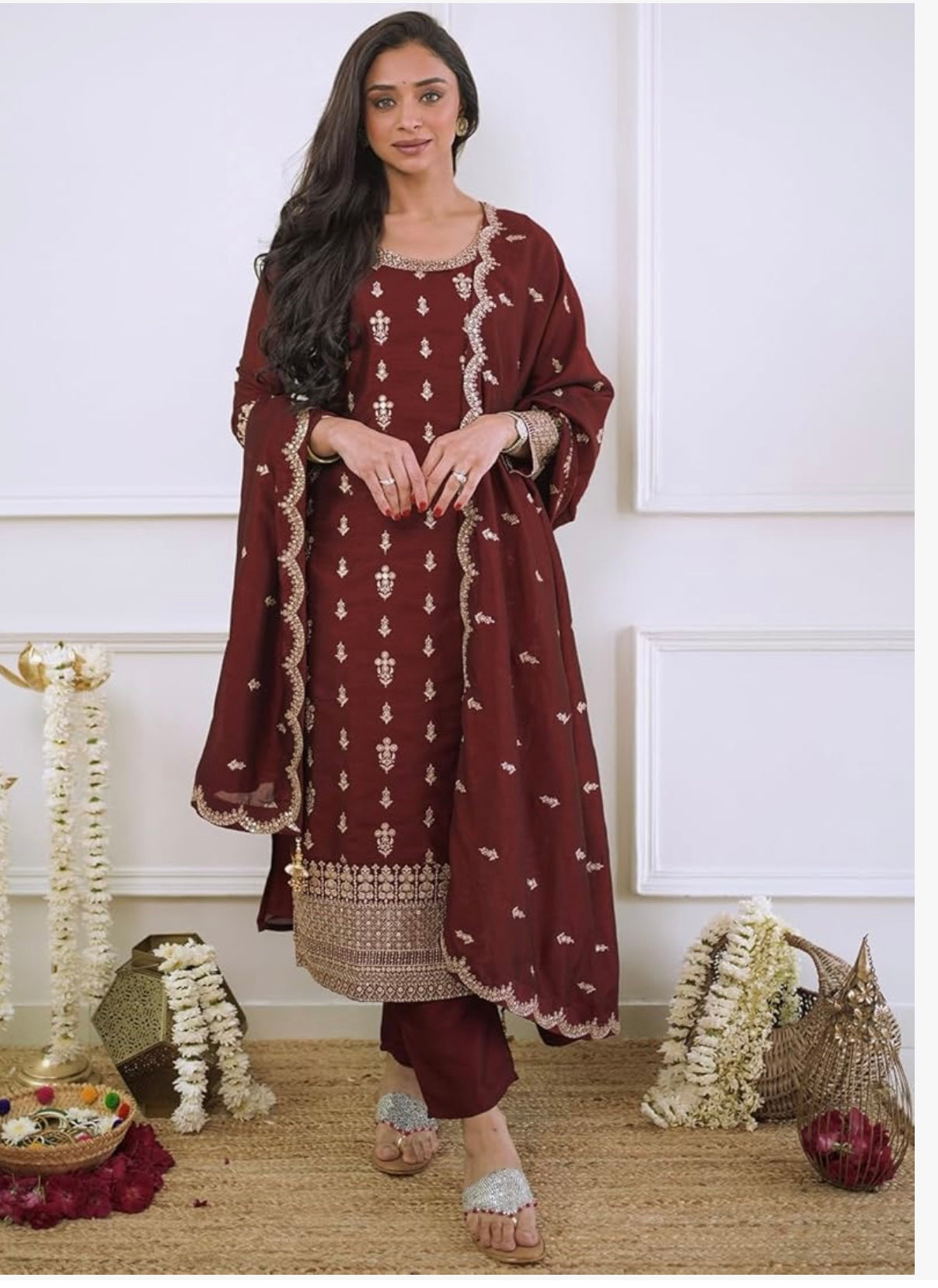 Beautiful Party Wear Top-Pent And Dupatta