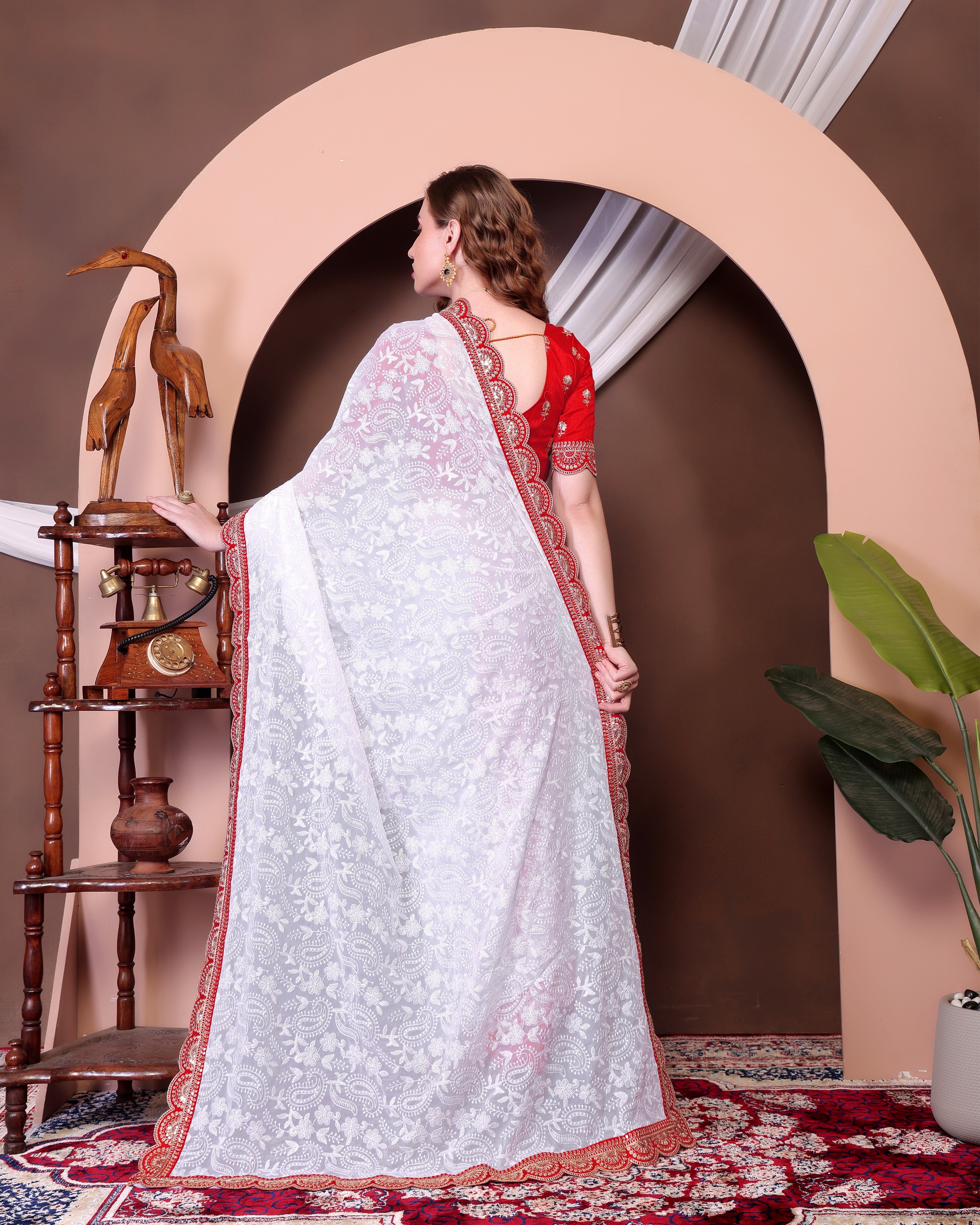 Party Wear Beautiful Saree With Embroidery Sequins Work