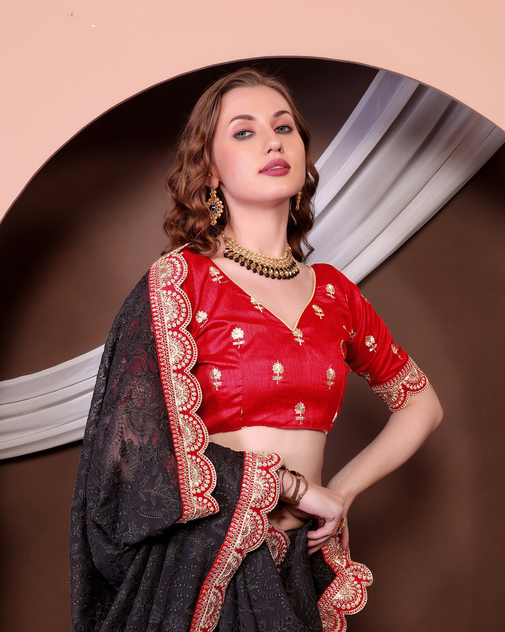 Party Wear Beautiful Saree With Embroidery Sequins Work
