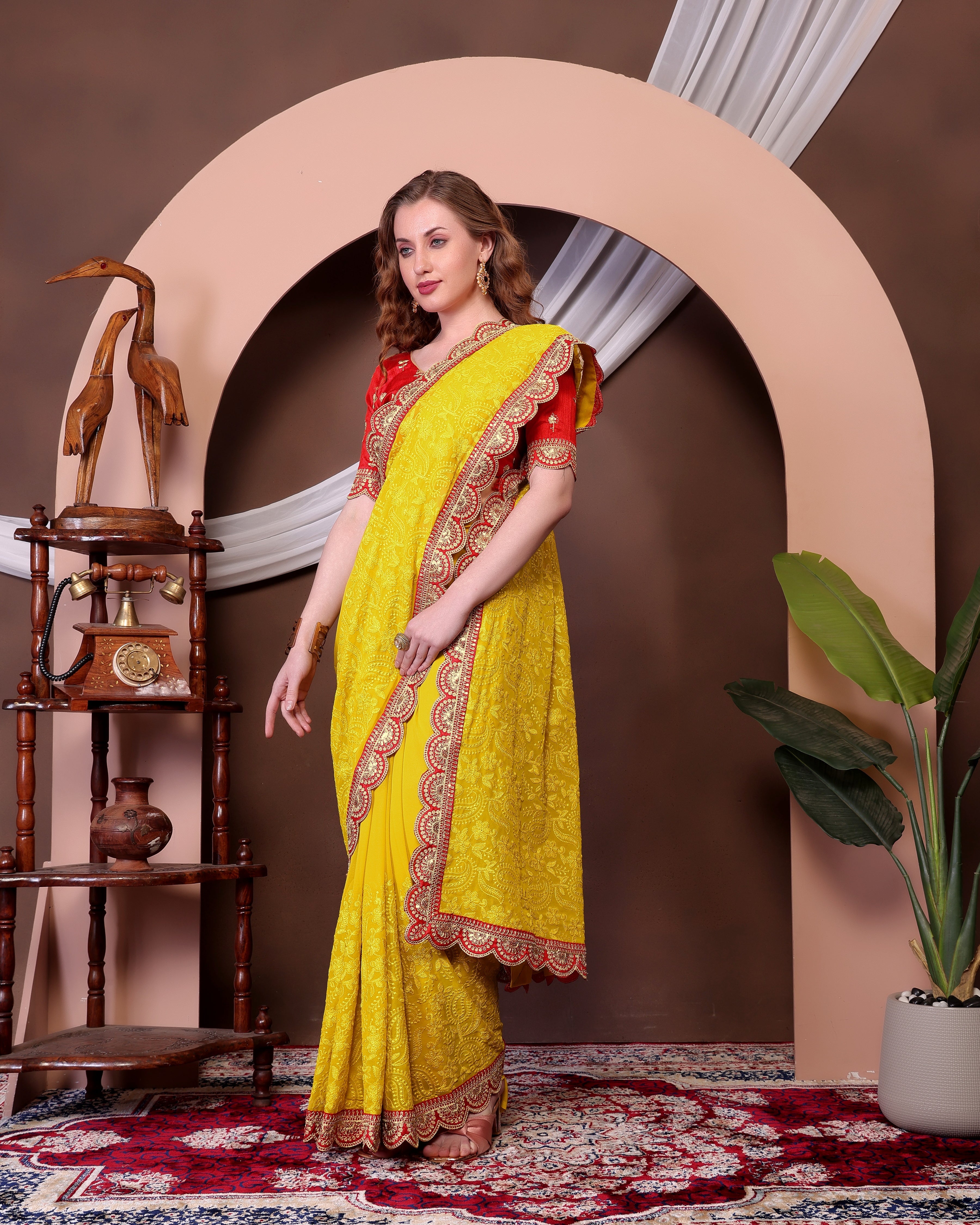 Party Wear Beautiful Saree With Embroidery Sequins Work