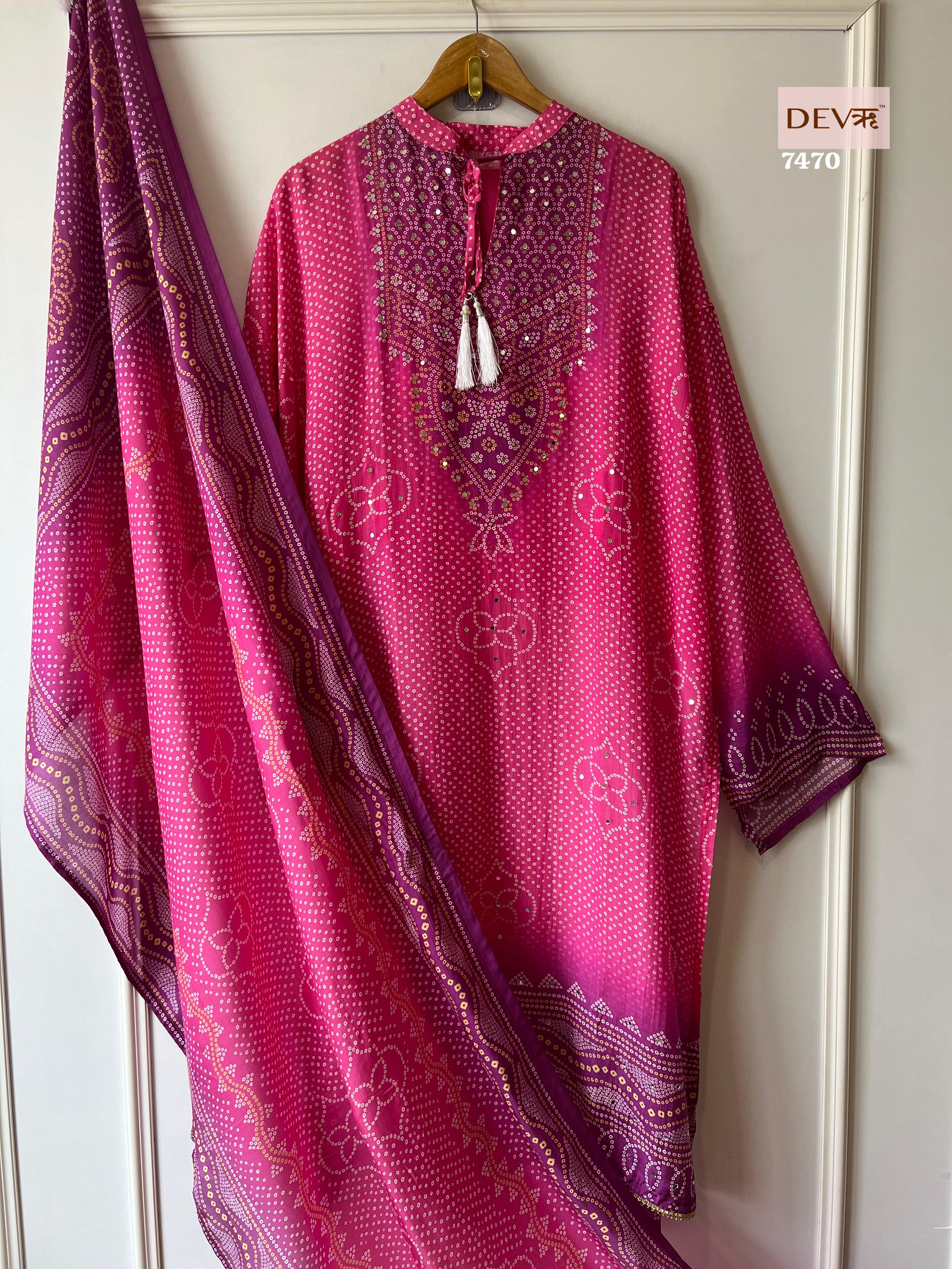 Designer Party Wear Look Pure Chinon Silk Top Plazzo & Dupatta Set