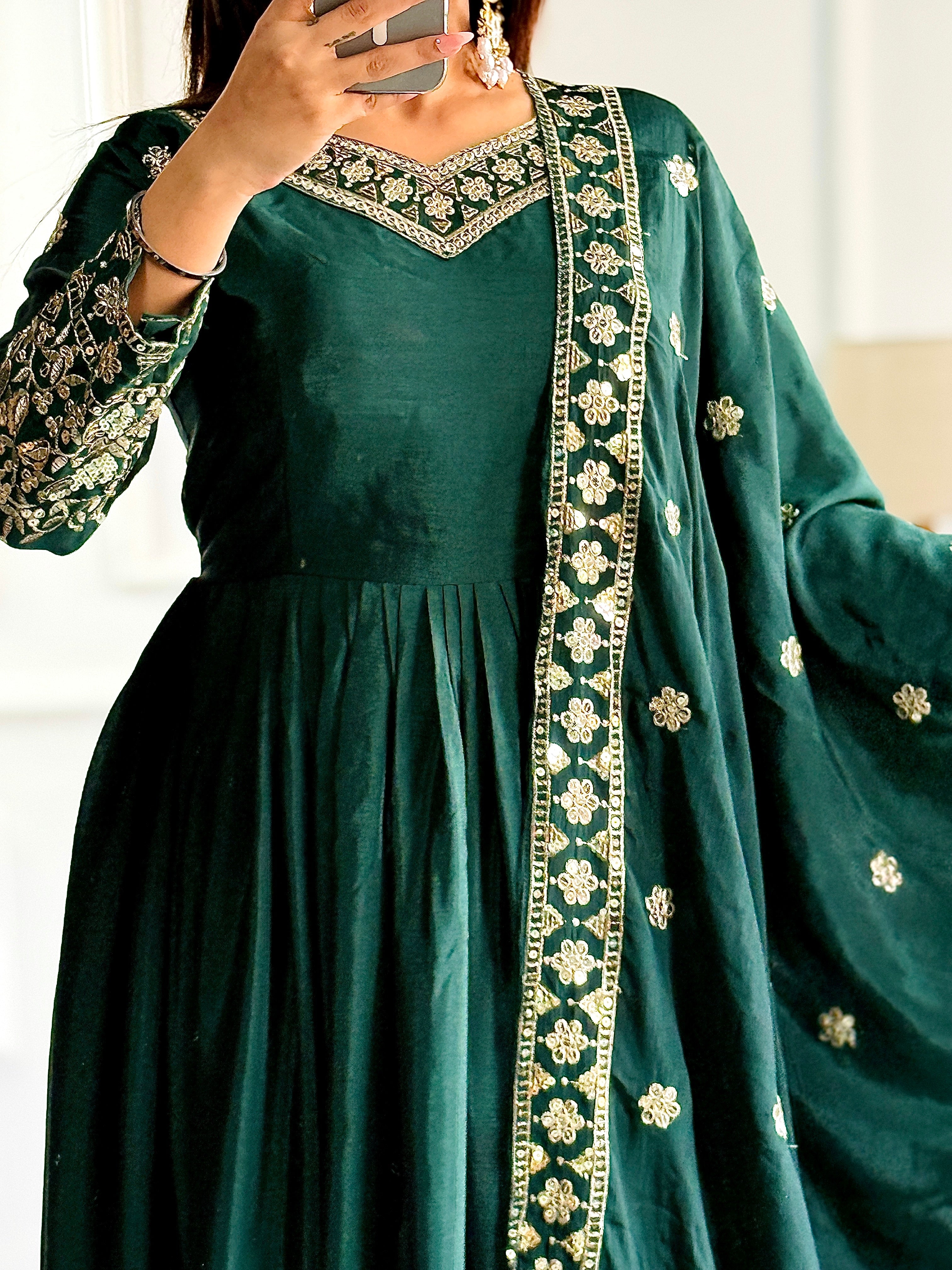 Party Wear Designer Gown-Pent And Dupatta Set