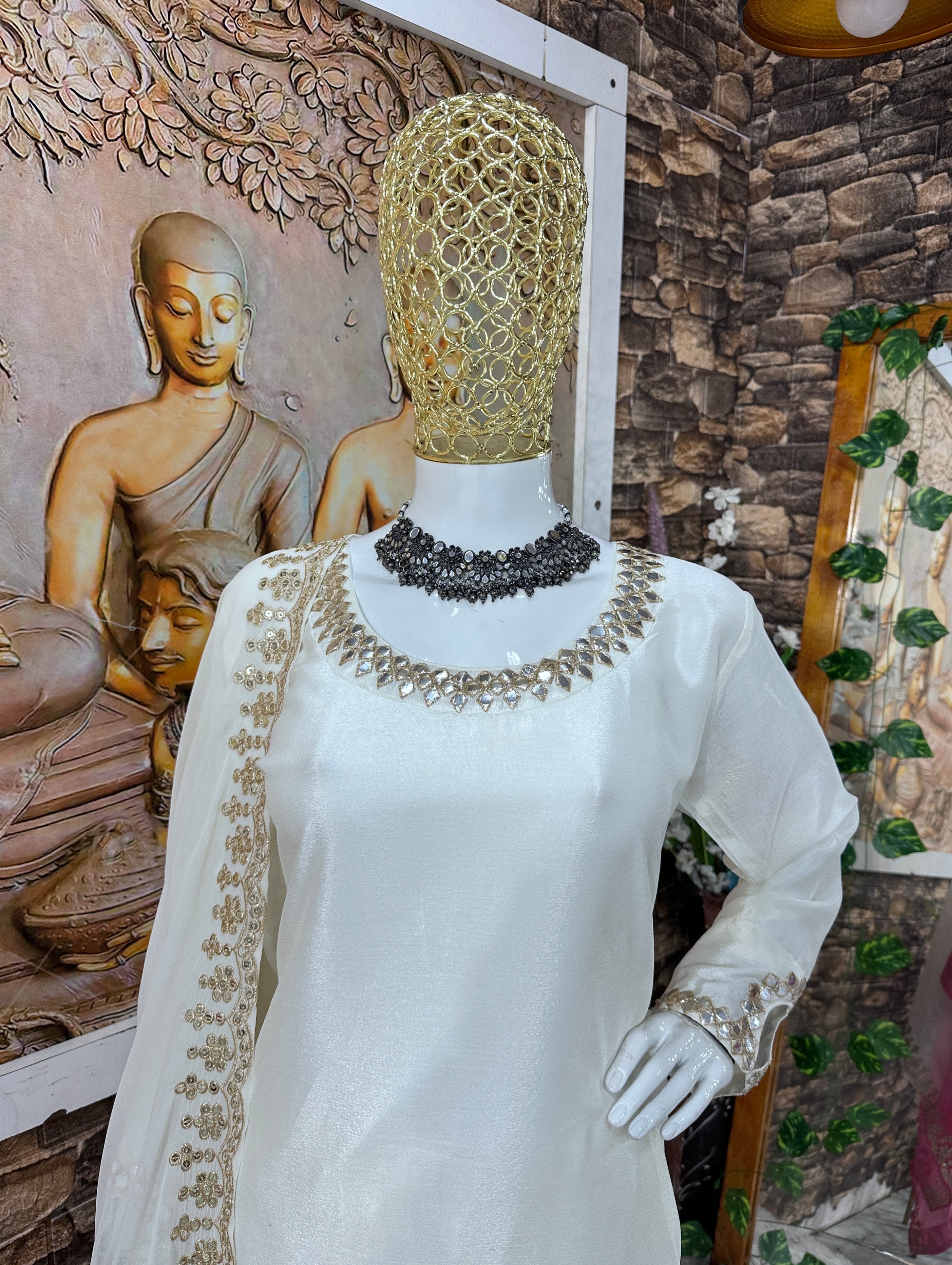 Beautiful Party Wear Top With Pent And Dupatta