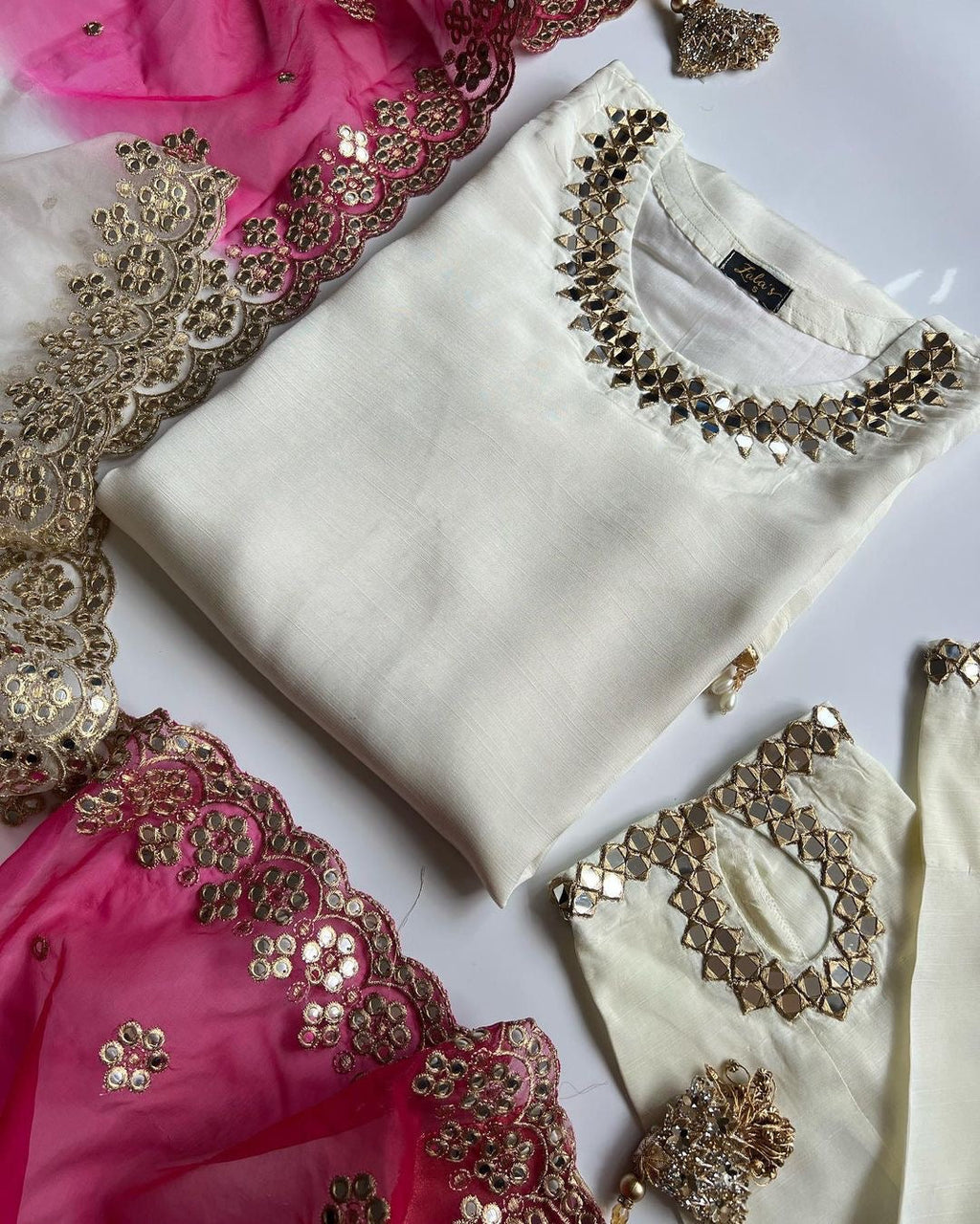 Beautiful Party Wear Top With Pent And Dupatta