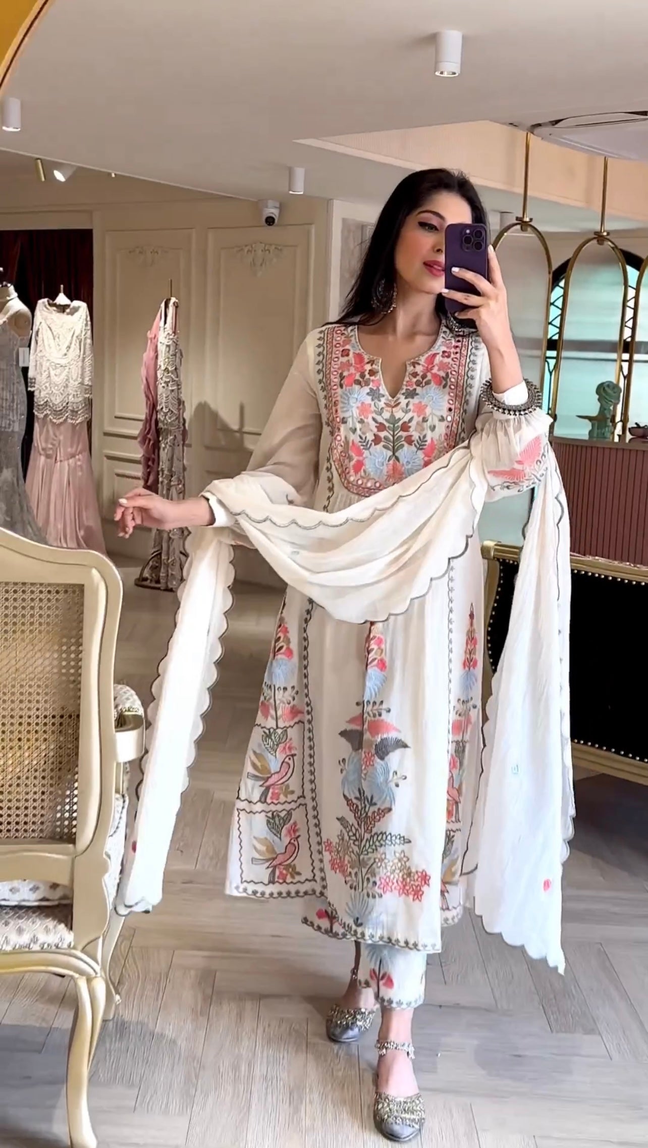 Beautiful Top Plazzo & Dupatta With Heavy Embroidery Work