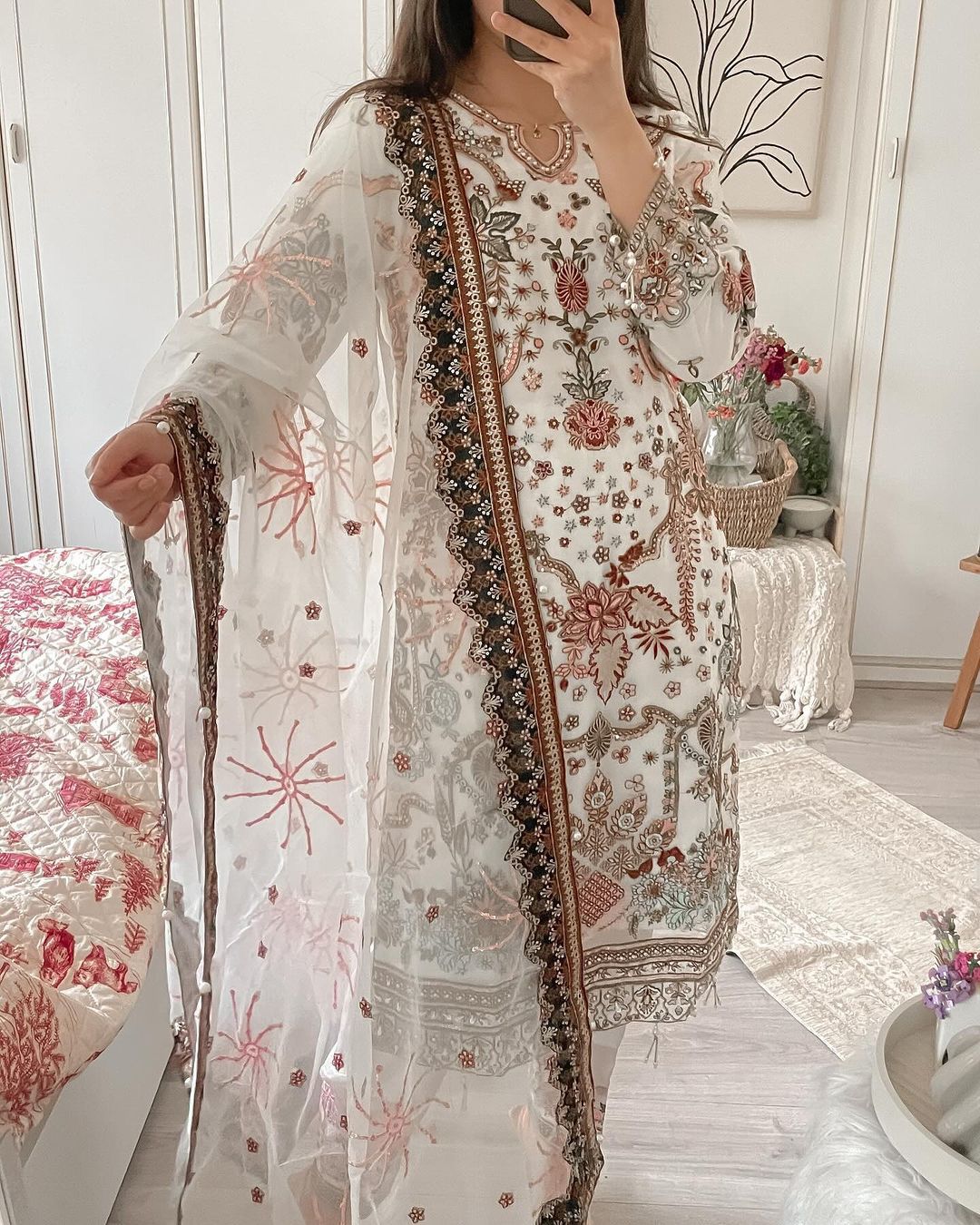 Party Wear Designer Top Pent And Dupatta With Sequence Work