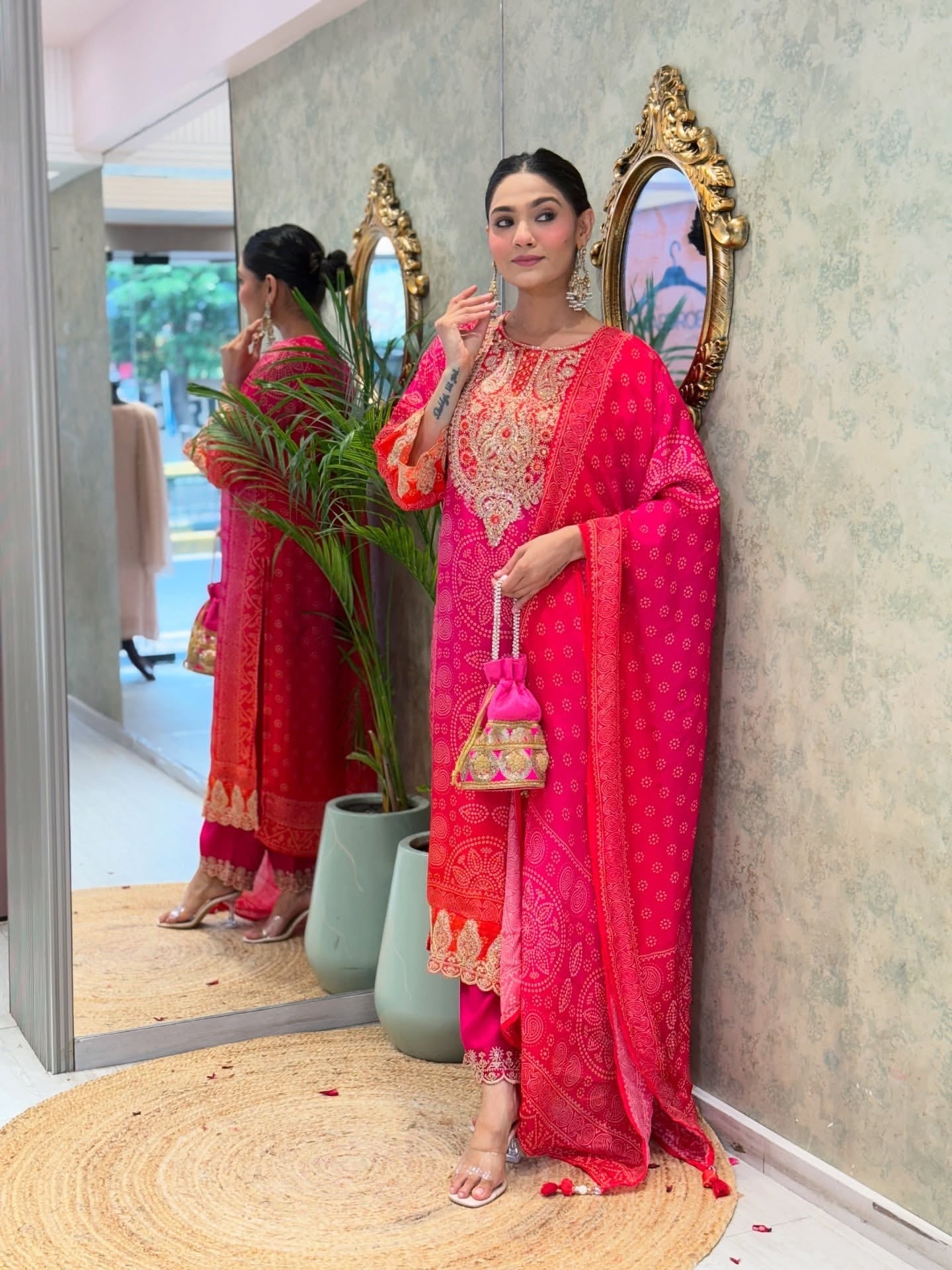 Beautiful Party Wear Look Top And Bottom With Dupatta