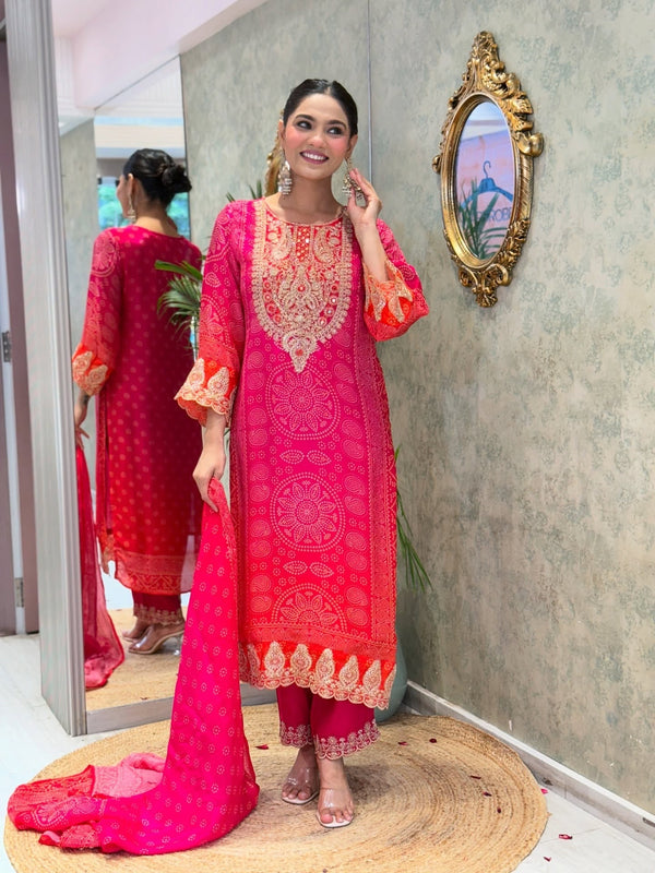 Beautiful Party Wear Look Top And Bottom With Dupatta
