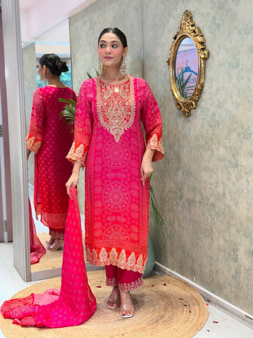 Beautiful Party Wear Look Top And Bottom With Dupatta