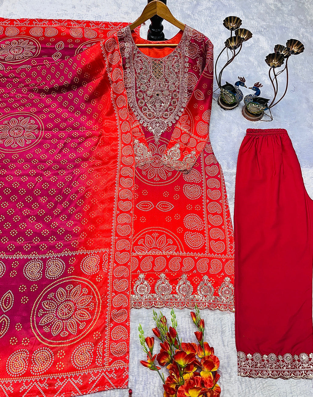Beautiful Party Wear Look Top And Bottom With Dupatta