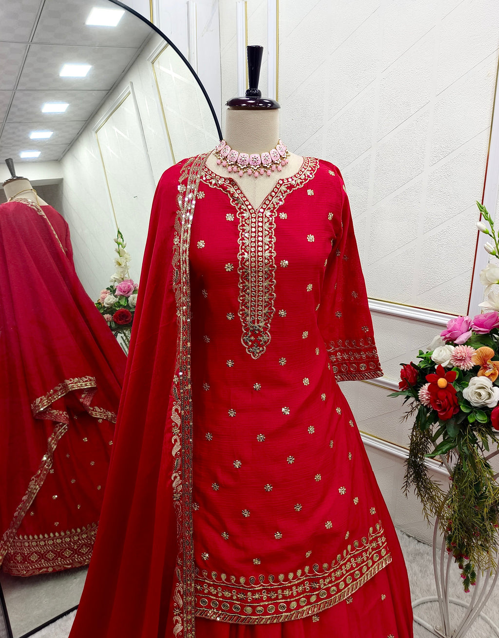 Beautiful Top-Lehenga And Dupatta With Embroidery Sequence Work
