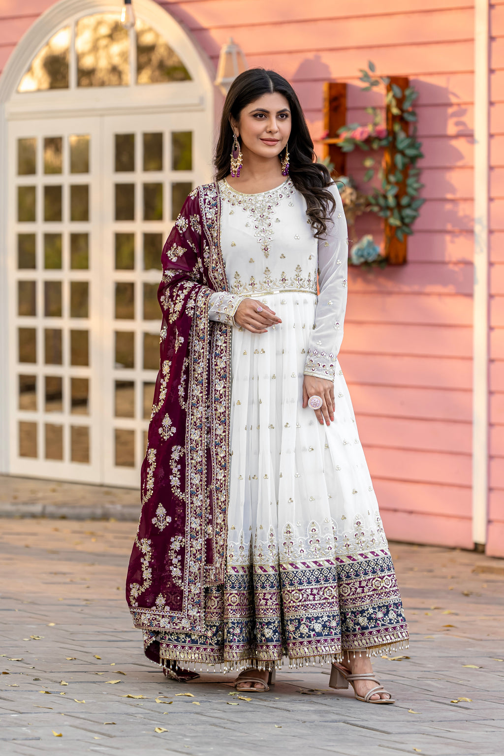 Party Wear Look Heavy Faux Georgette Gown, Dupatta & Bottom Set