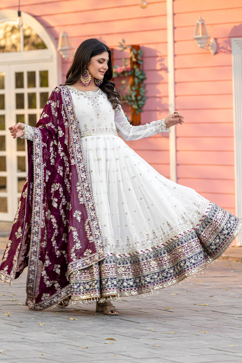 Party Wear Look Heavy Faux Georgette Gown, Dupatta & Bottom Set