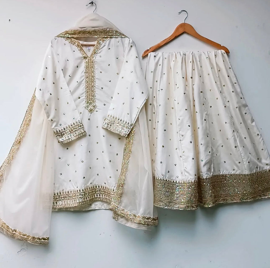 Beautiful Top-Lehenga And Dupatta With Embroidery Sequence Work