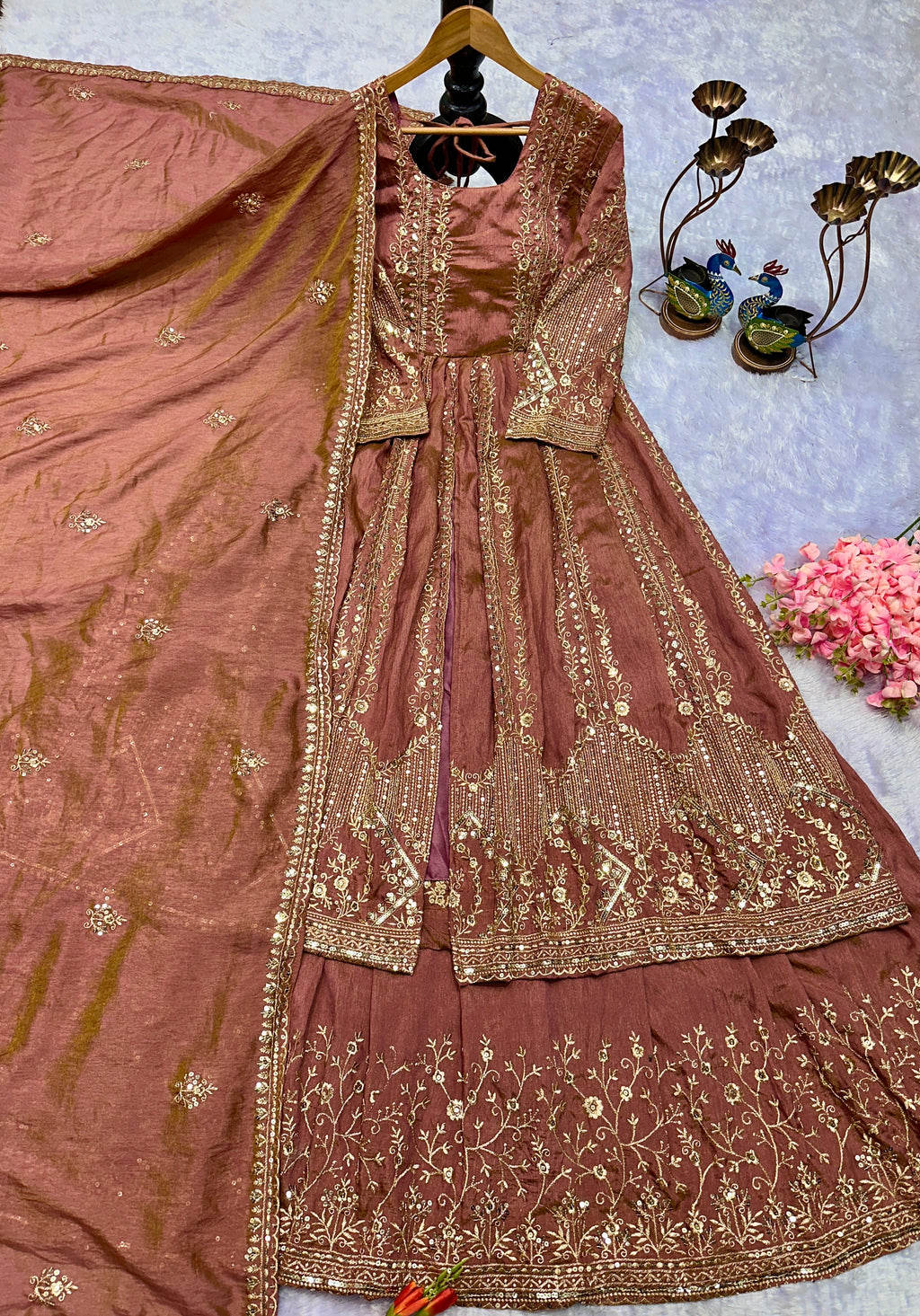 Party Wear Look Designer Gown, Lehenga And Dupatta