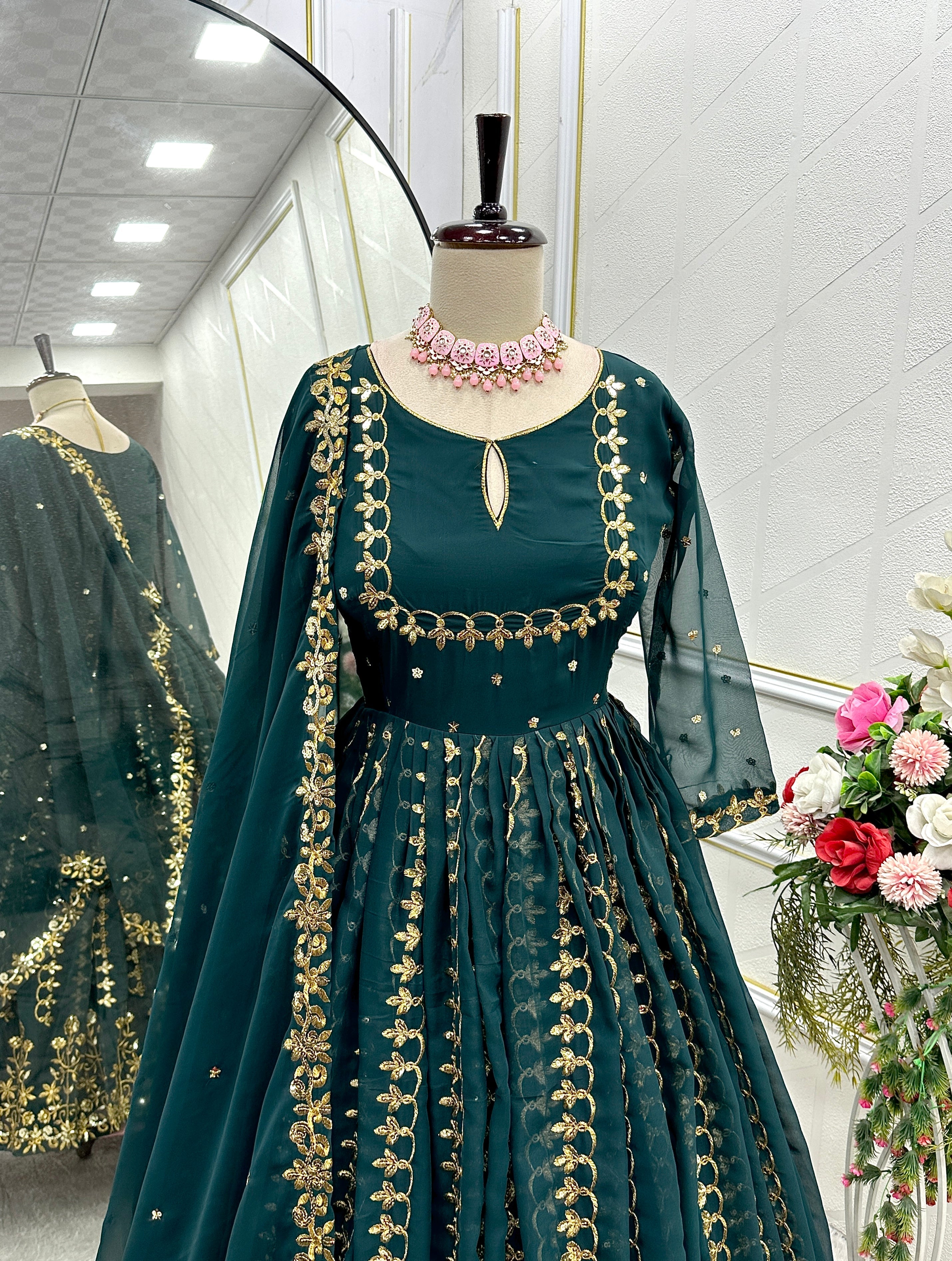 Party Wear Designer Gown Pent And Dupatta