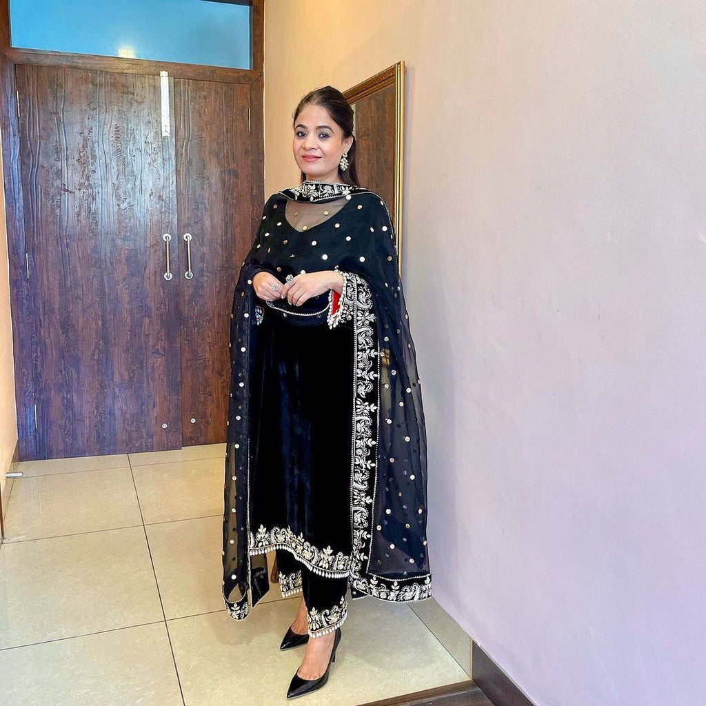 Designer Party Wear Top Plazzo And Dupatta